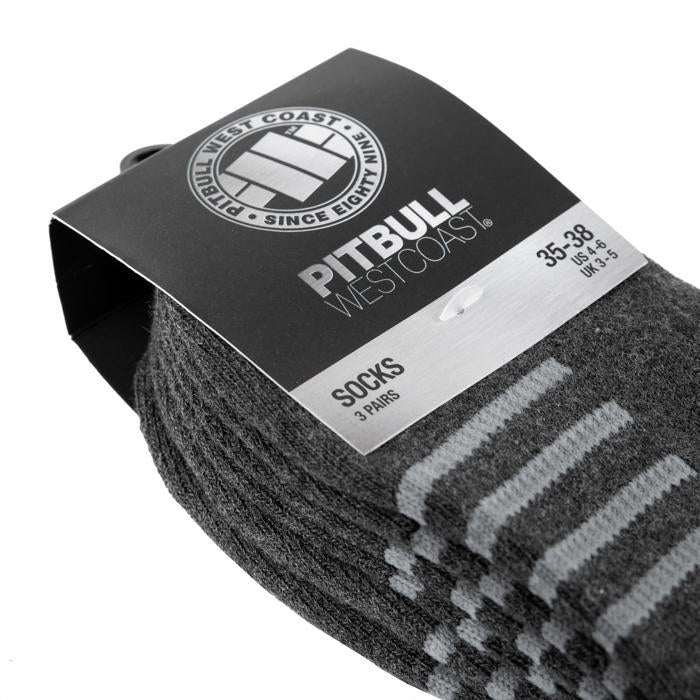 Low Ankle Socks 3pack Charcoal - Pitbull West Coast U.S.A. 