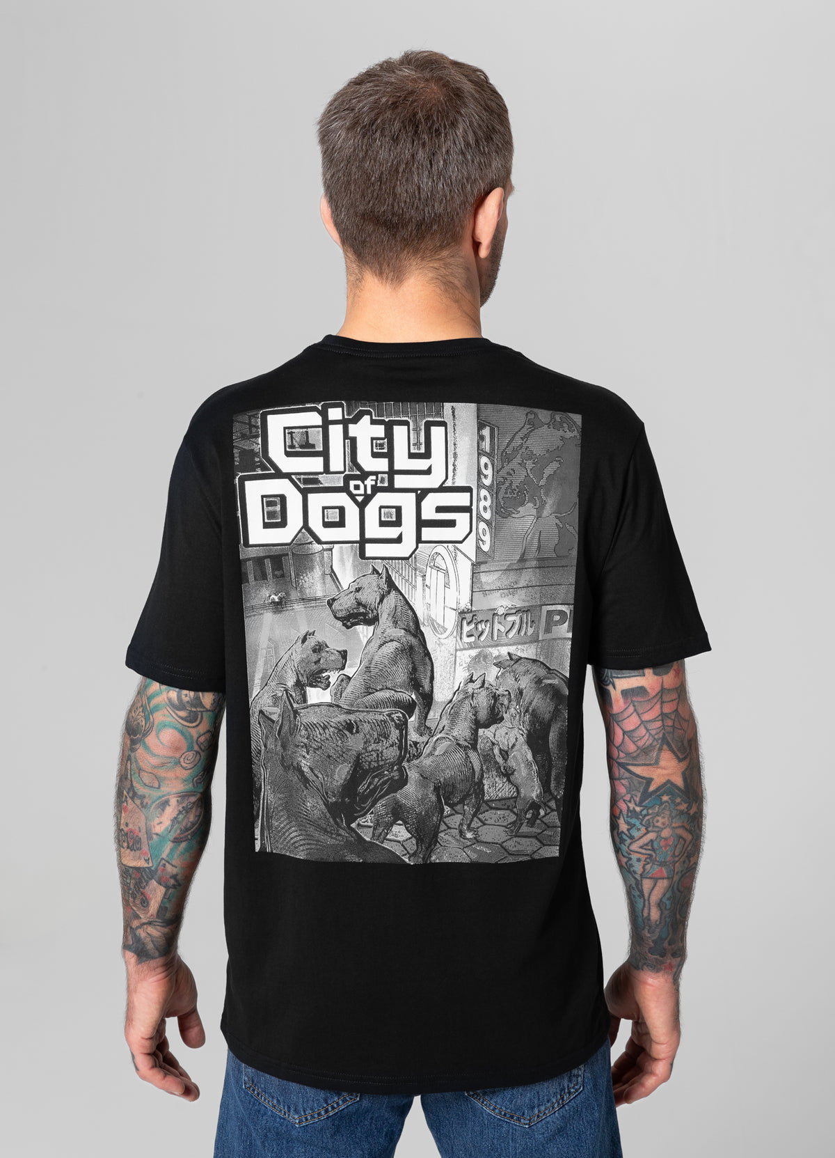 CITY OF DOGS Black T-shirt