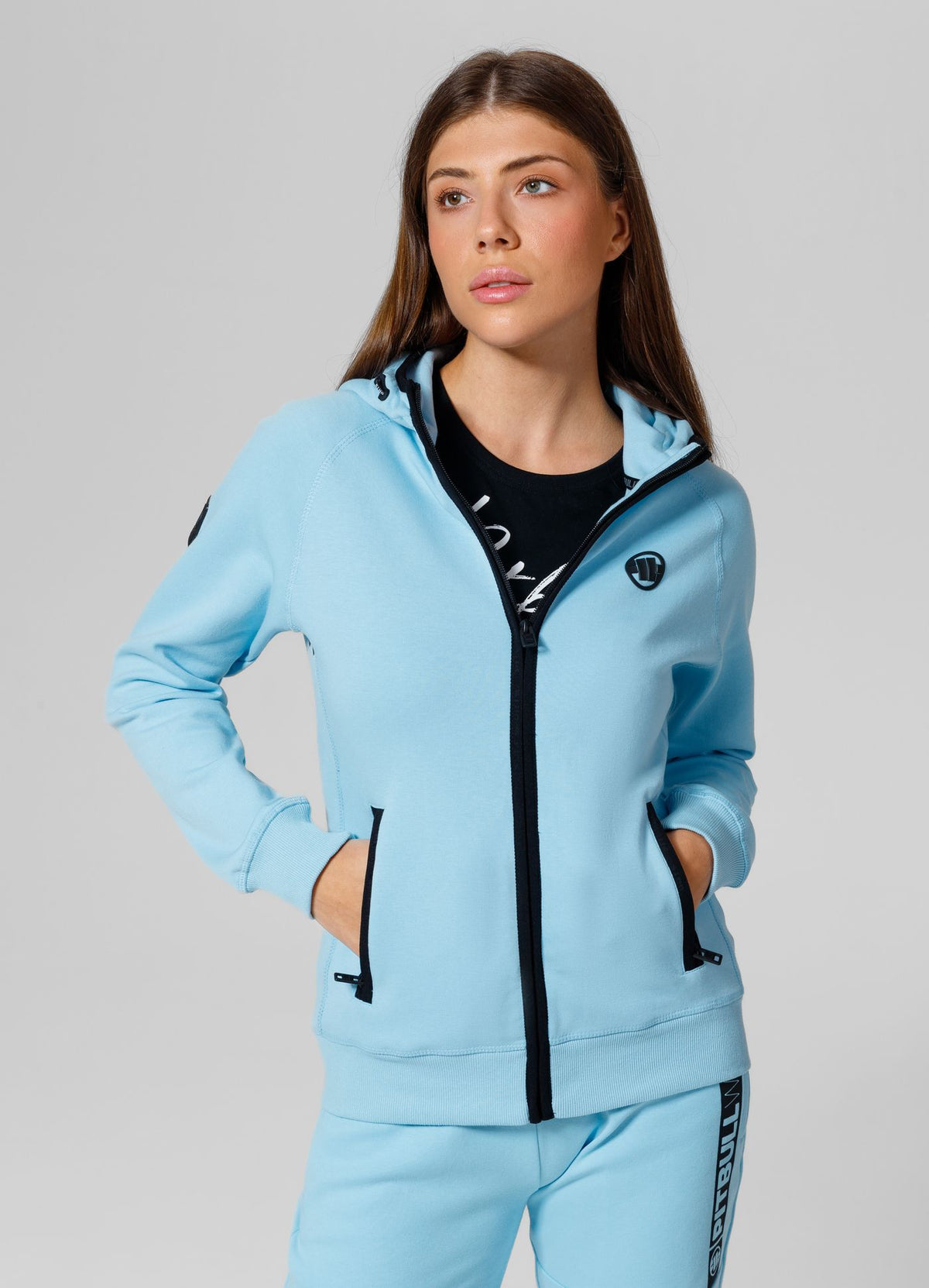 Women&#39;s zip-up hoodie Fuchsia - Baby blue