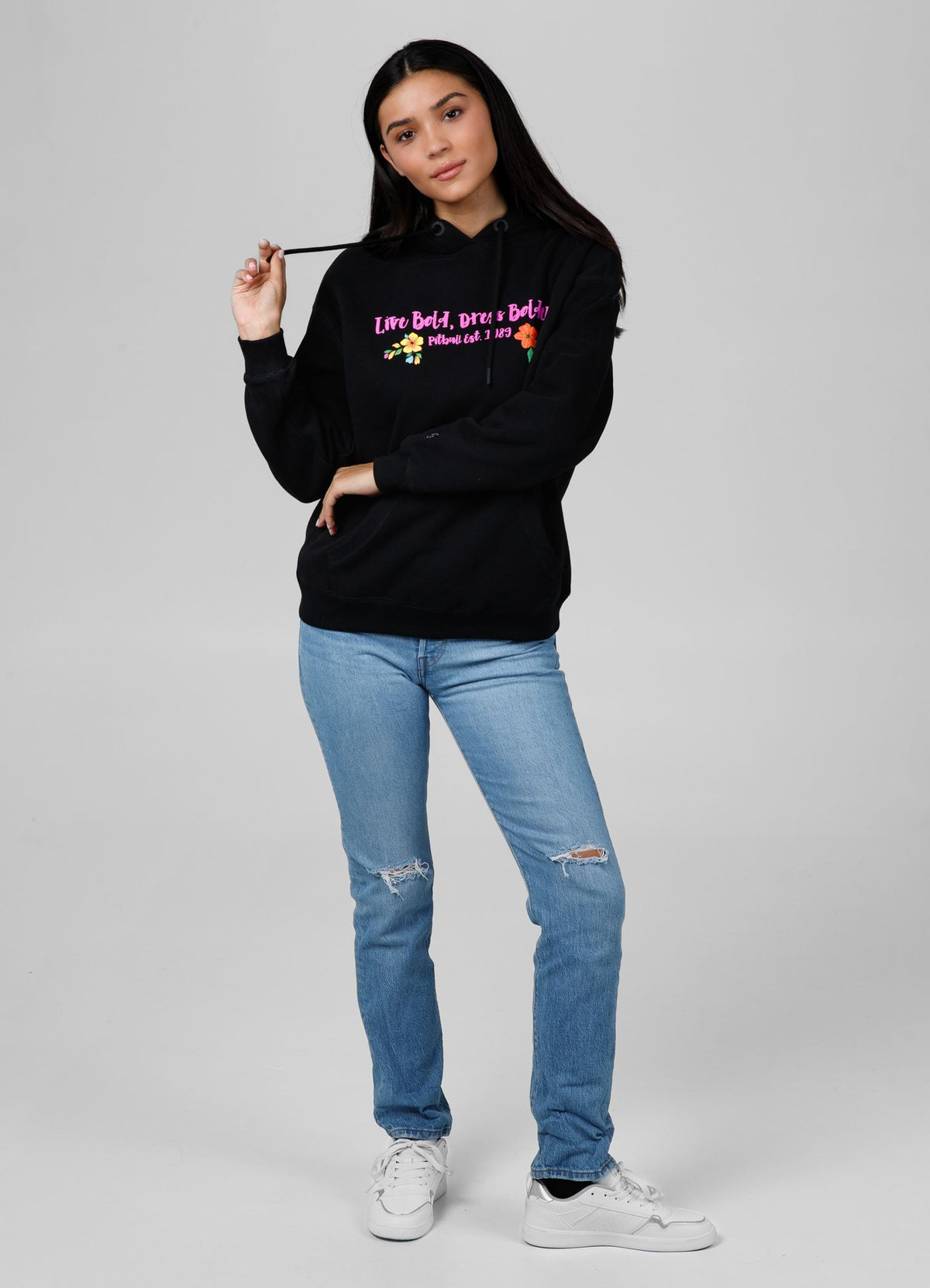 Women's Oversize Hoodie Happy-Pit - Black