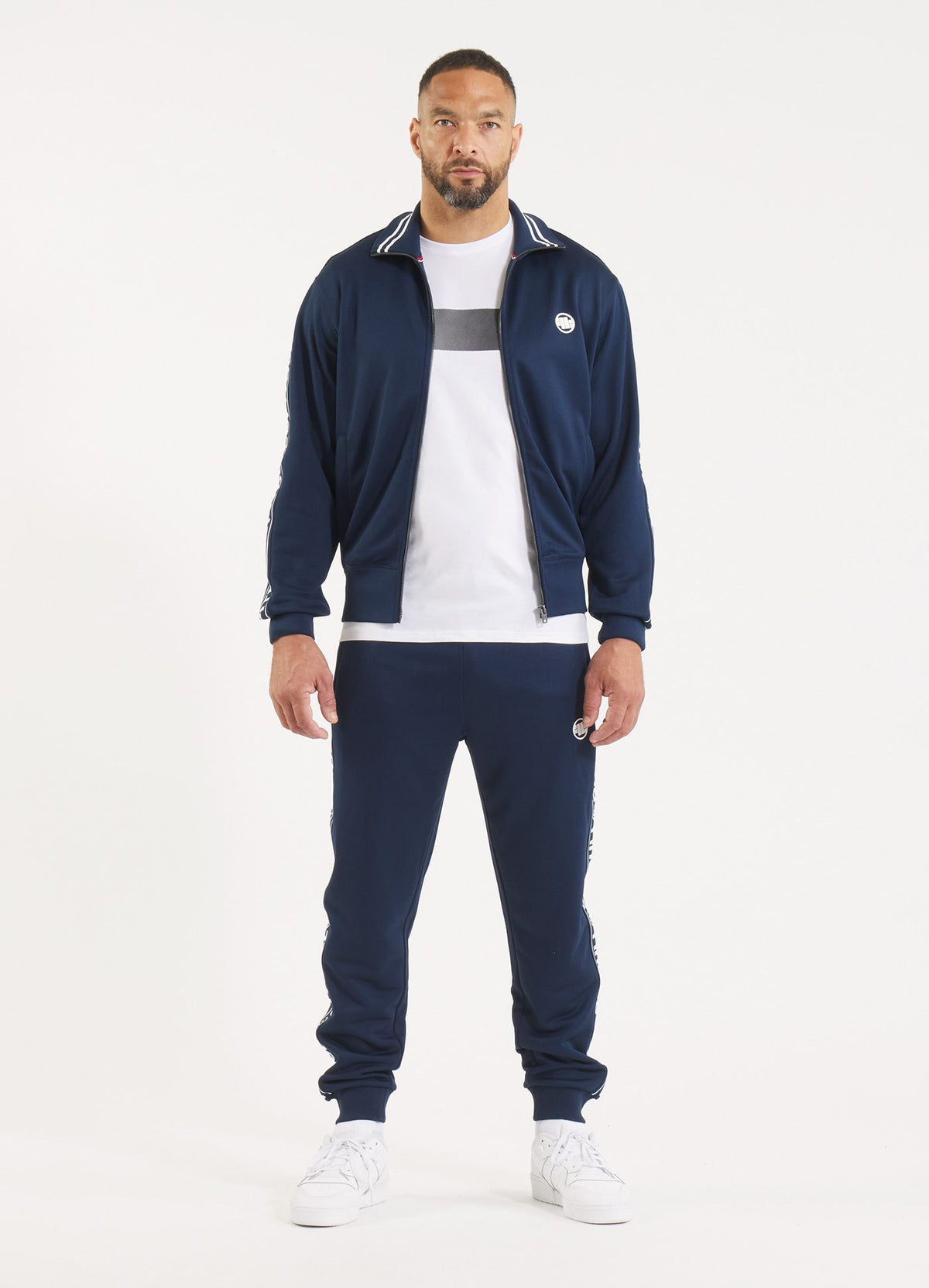 Men&#39;s Sweatjacket Oldschool Tape Logo - Navy