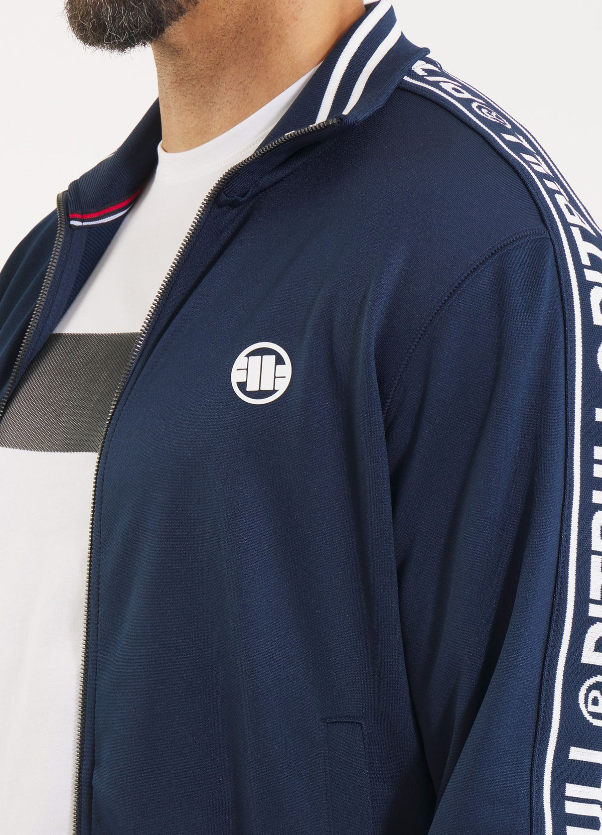 Men&#39;s Sweatjacket Oldschool Tape Logo - Navy