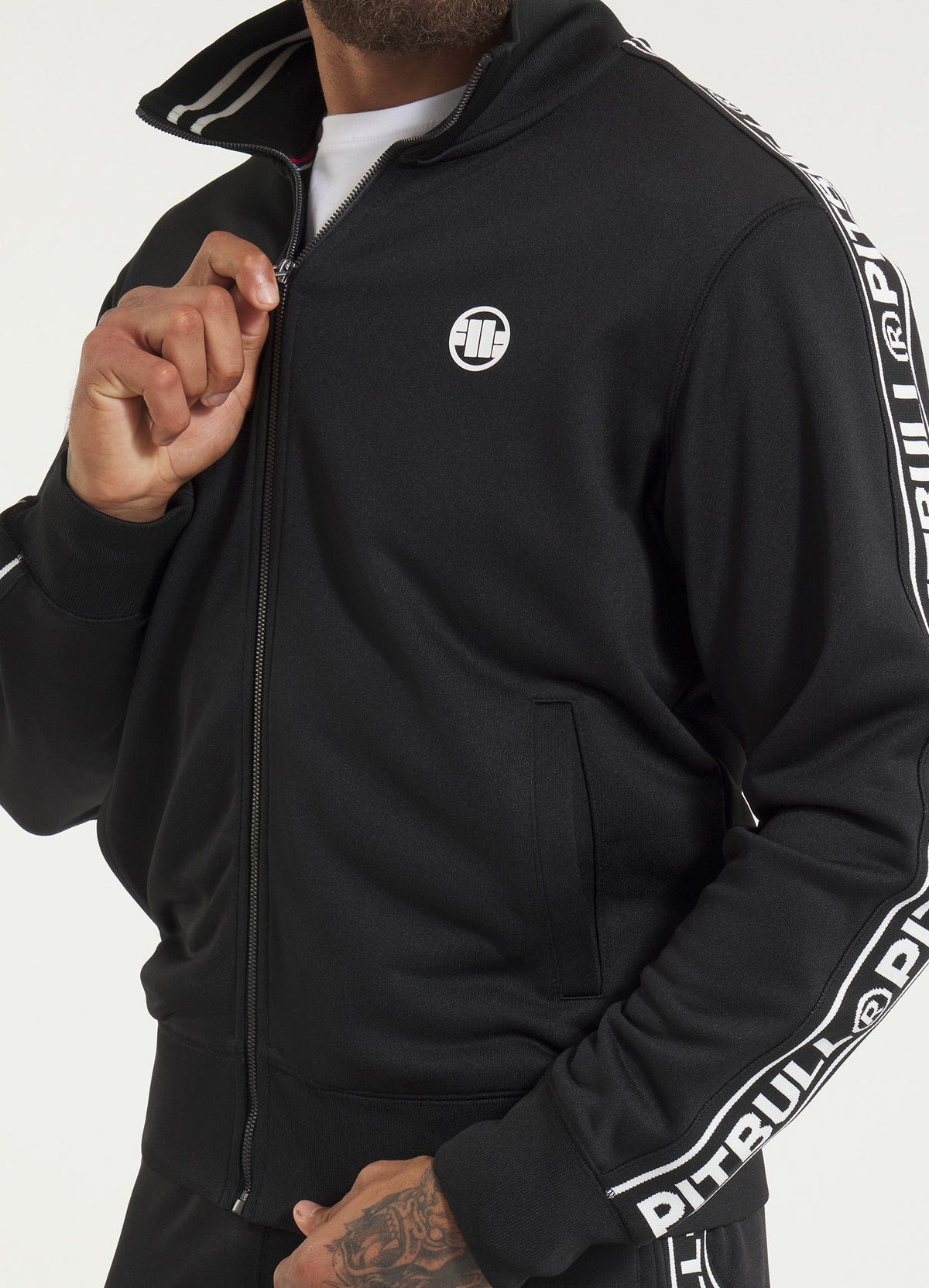 Men&#39;s Sweatjacket Oldschool Tape Logo - Black