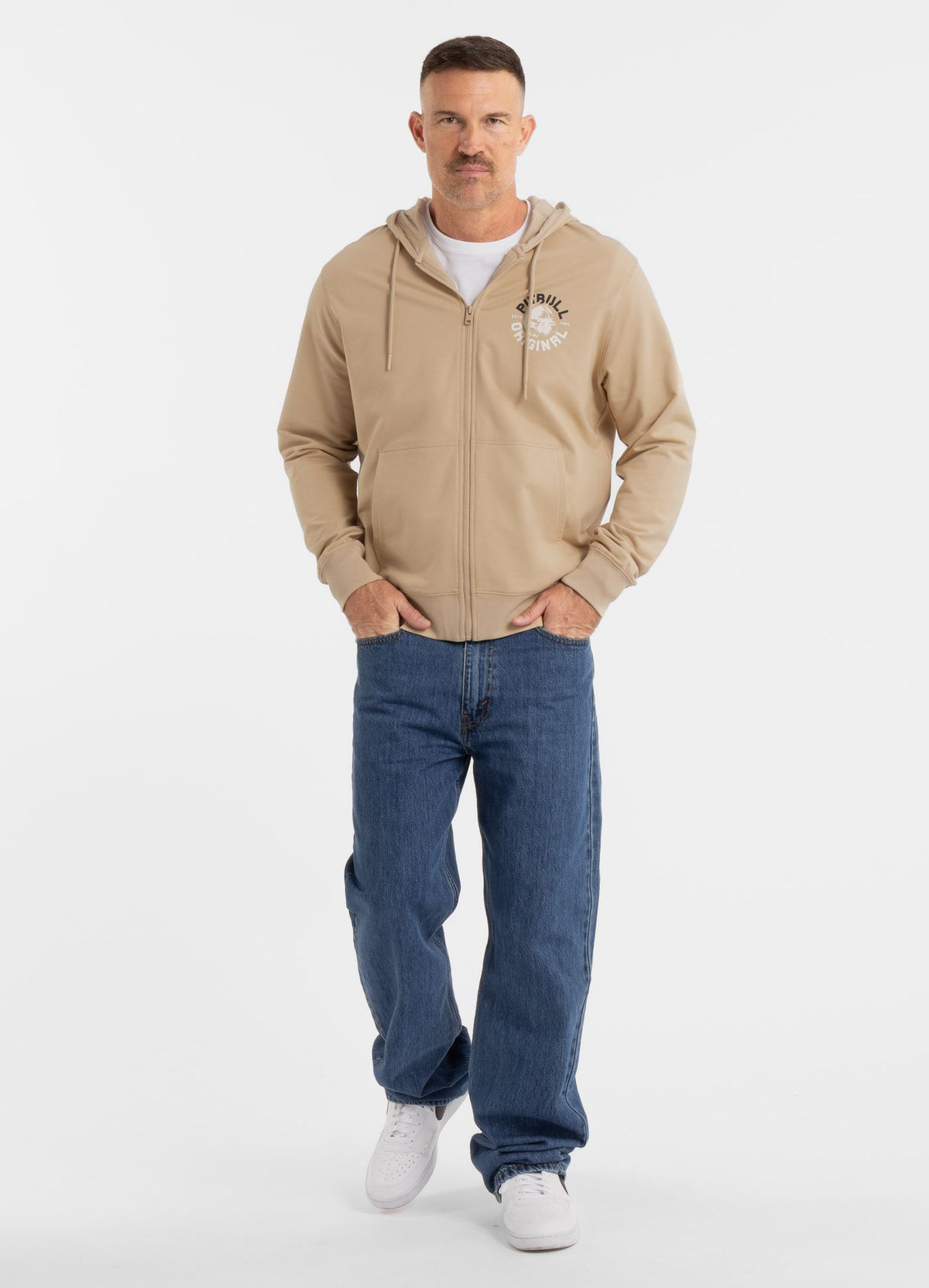 Men's Zip-up hoodie DOG SD - Light Sand