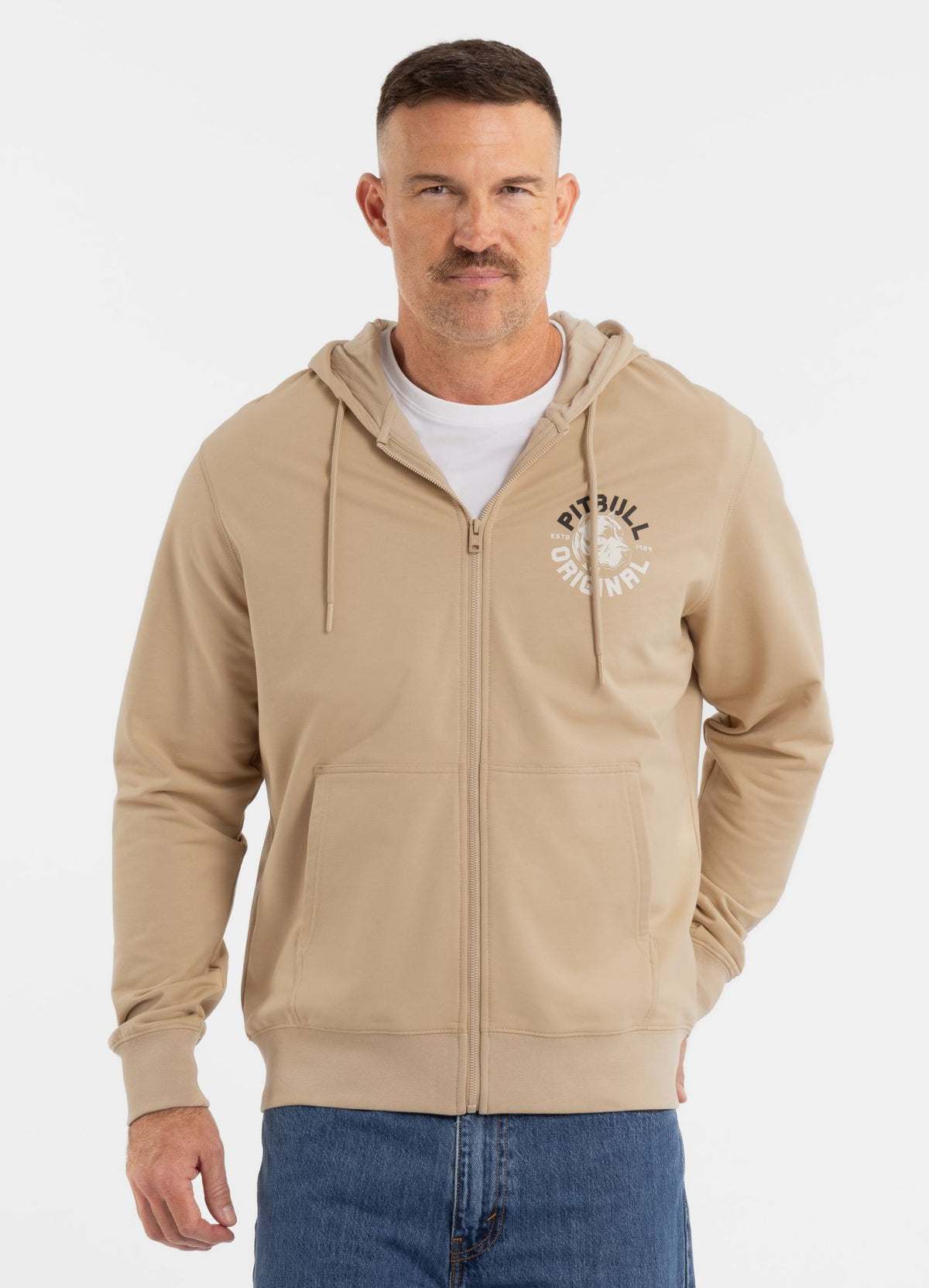 Men's Zip-up hoodie DOG SD - Light Sand