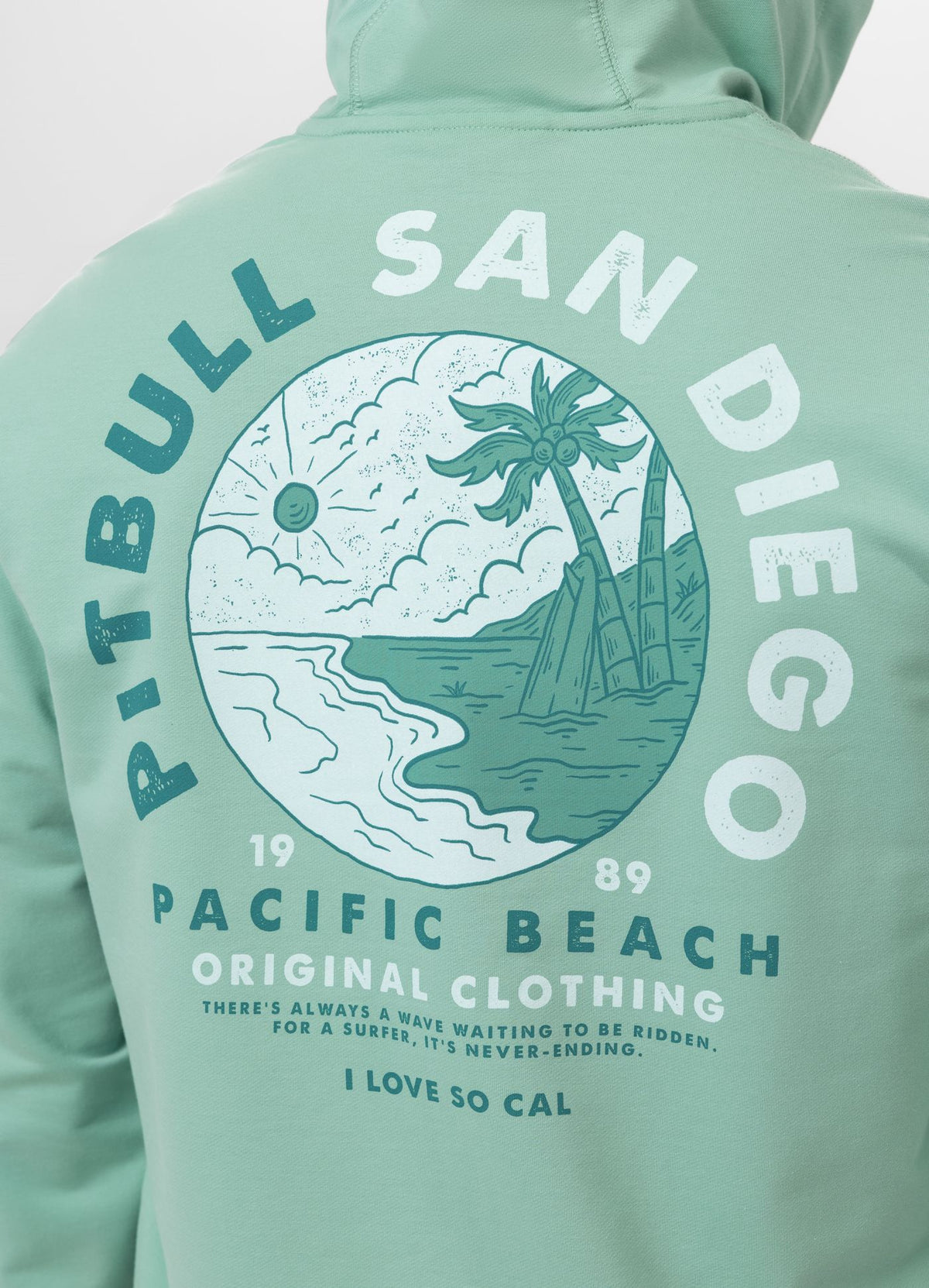 Men's Zip-up hoodie PLANET SURF - Mint