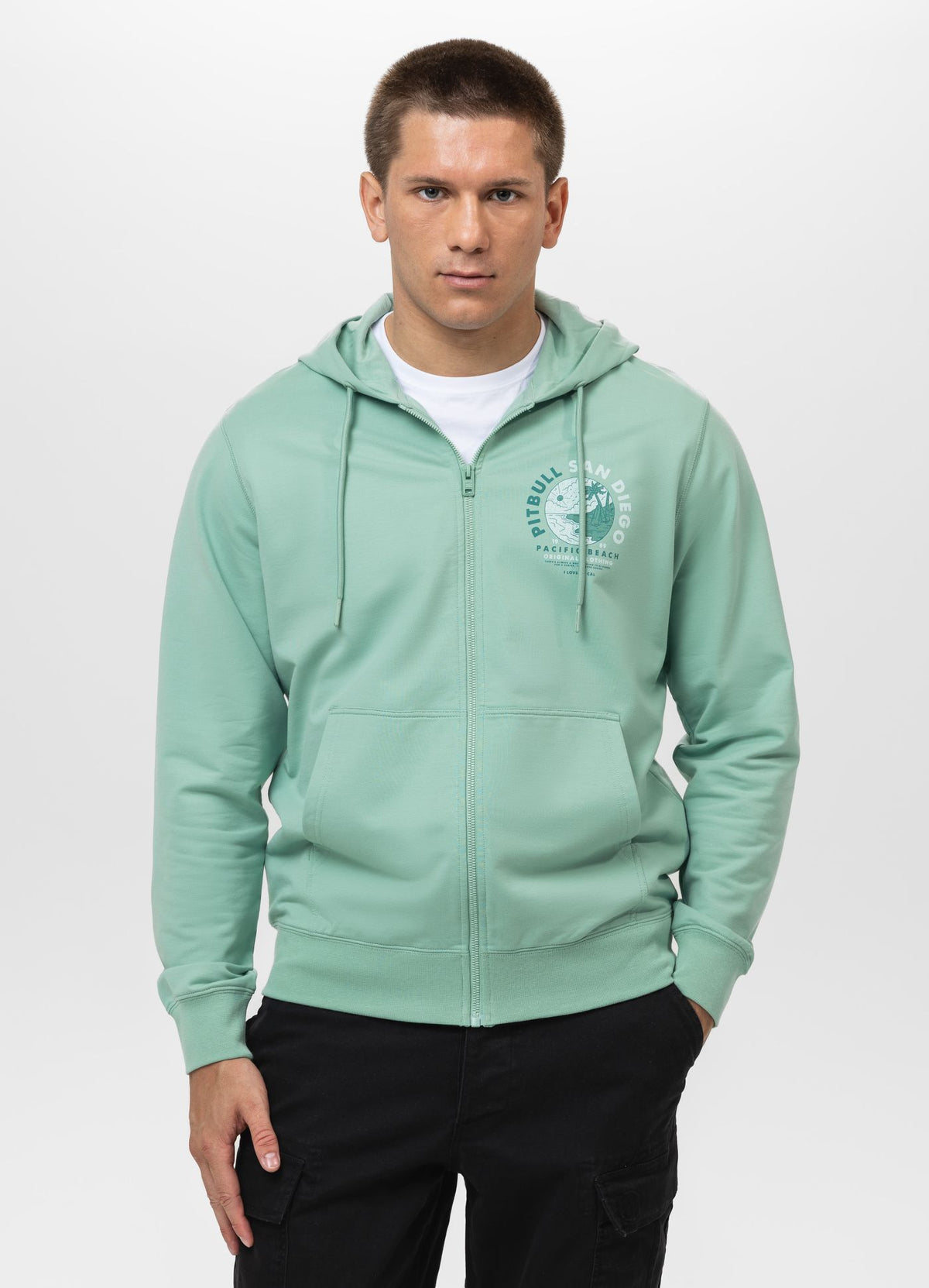 Men's Zip-up hoodie PLANET SURF - Mint