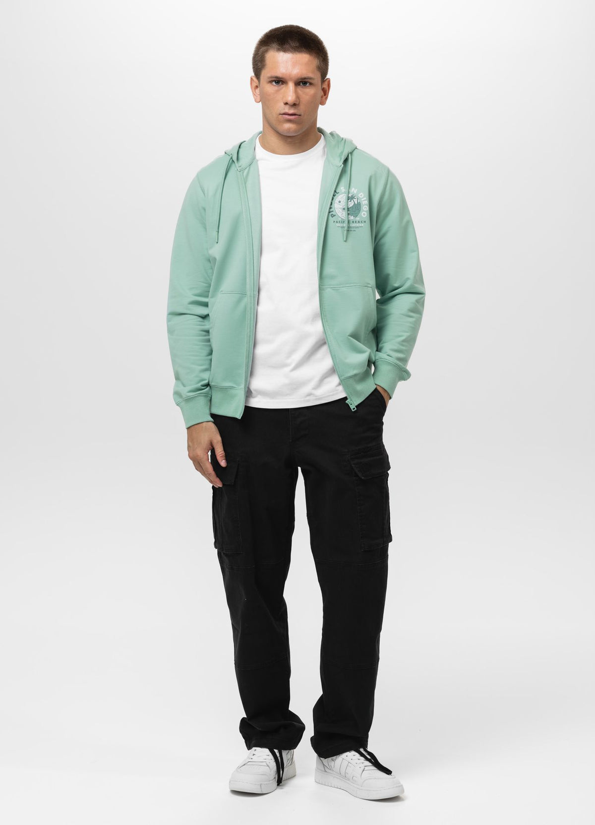 Men's Zip-up hoodie PLANET SURF - Mint