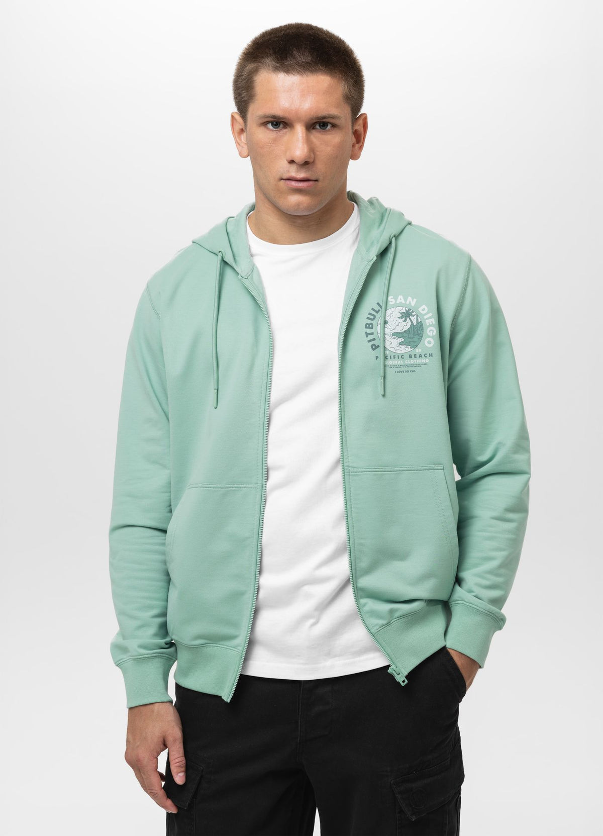Men's Zip-up hoodie PLANET SURF - Mint