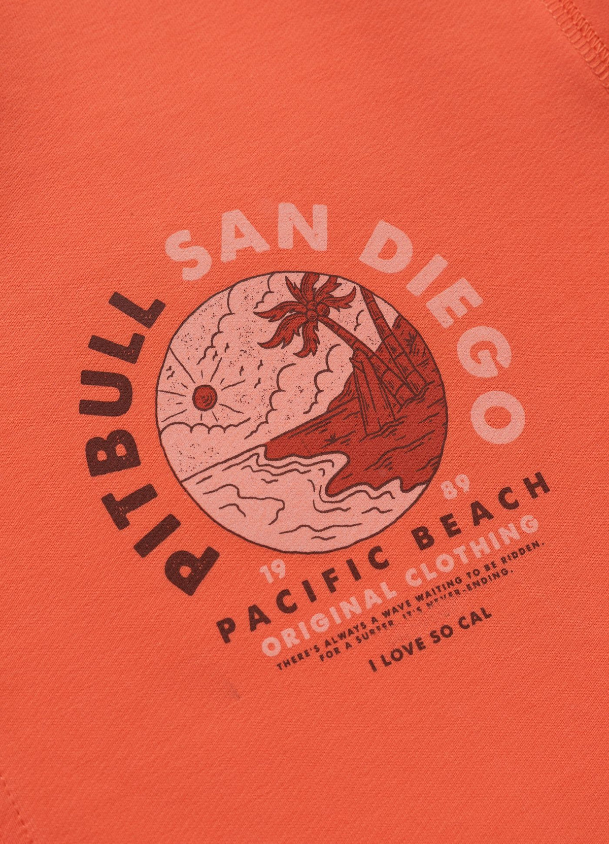 Men&#39;s Zip-up hoodie PLANET SURF - Salmon