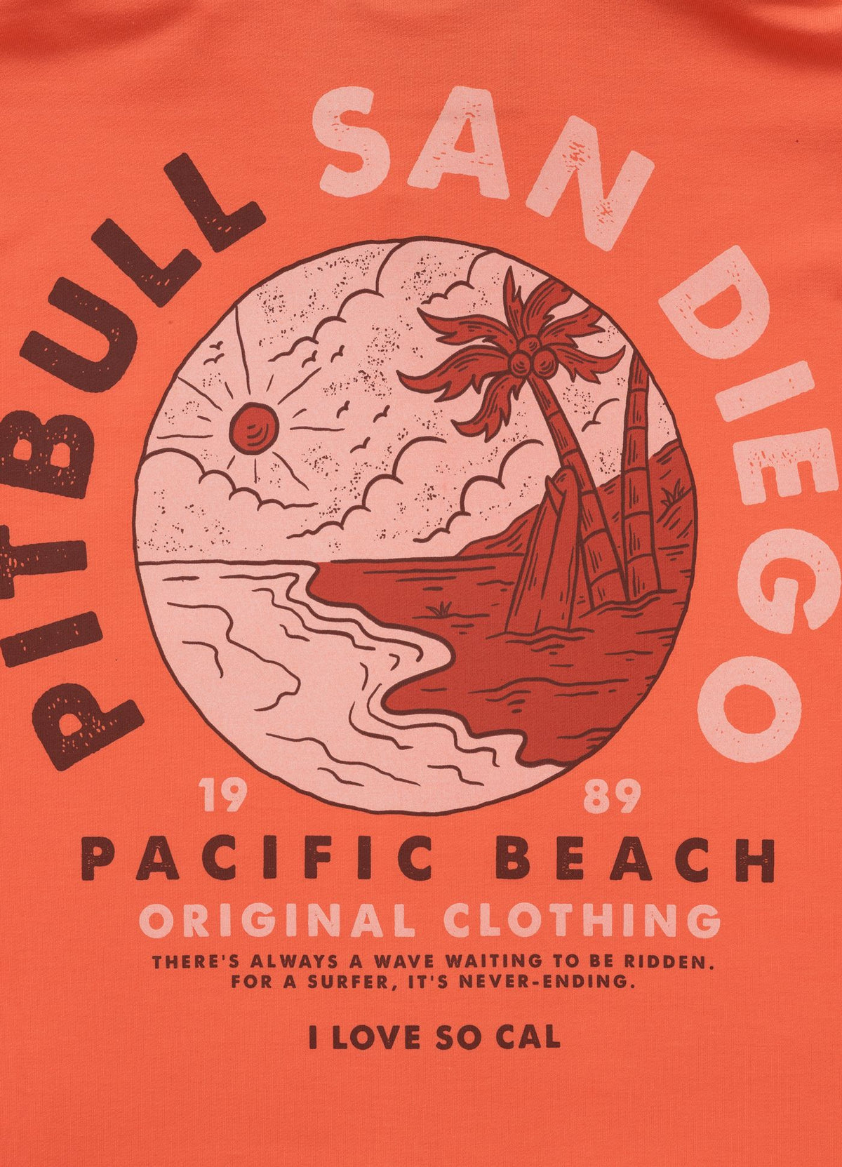 Men&#39;s Zip-up hoodie PLANET SURF - Salmon