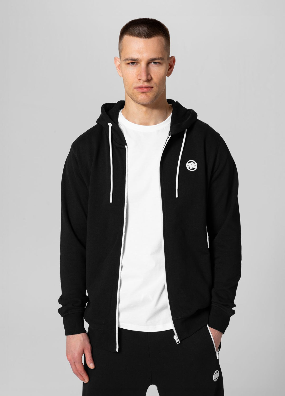 Men&#39;s Zip-up hoodie Terry Small Logo