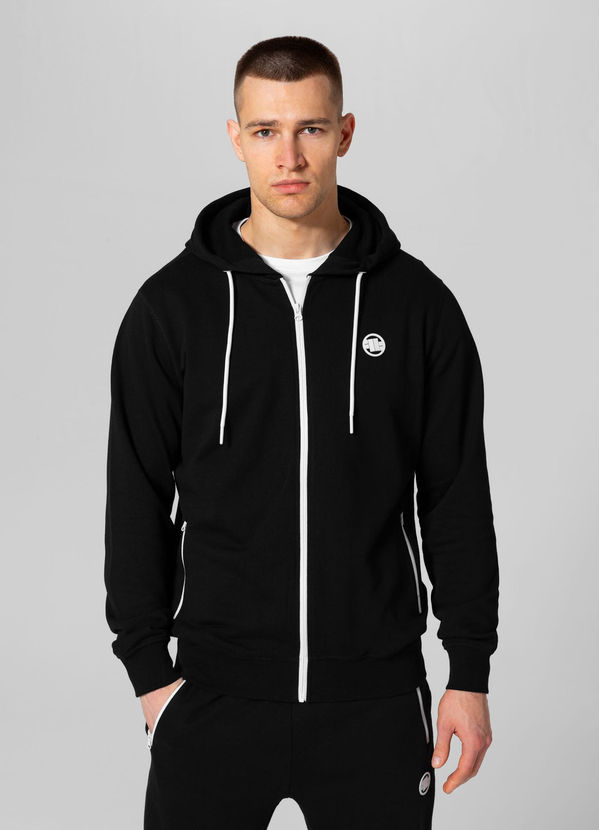 Men&#39;s Zip-up hoodie Terry Small Logo
