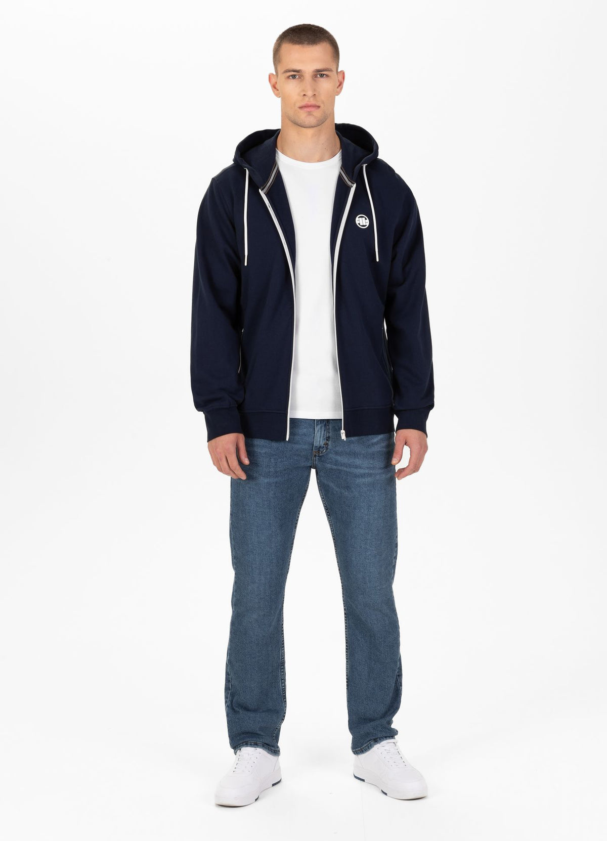 Men&#39;s Zip-up hoodie Terry Small Logo