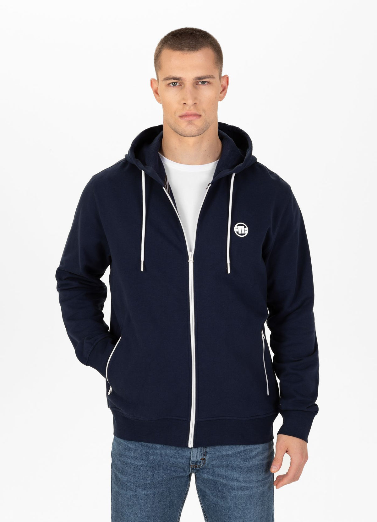 Men&#39;s Zip-up hoodie Terry Small Logo