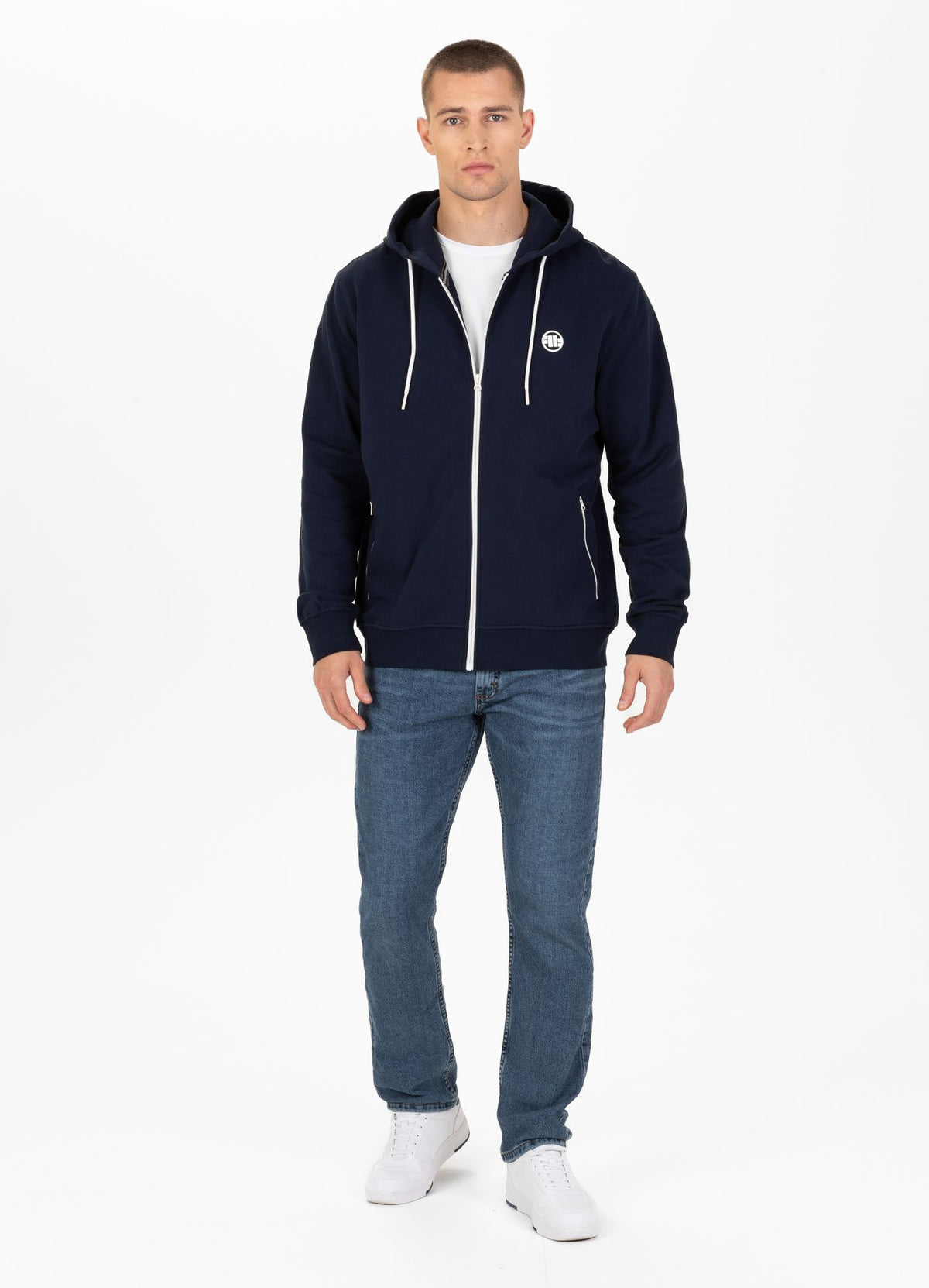 Men&#39;s Zip-up hoodie Terry Small Logo