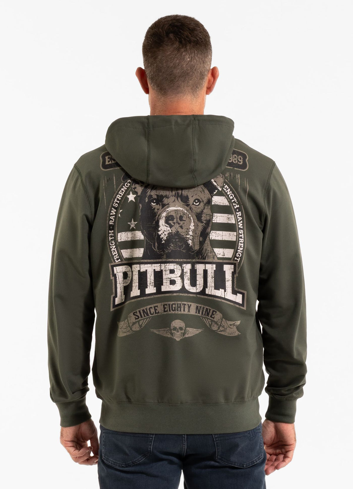 Men's Zip-up hoodie TROUBLEMAKER - Dark green