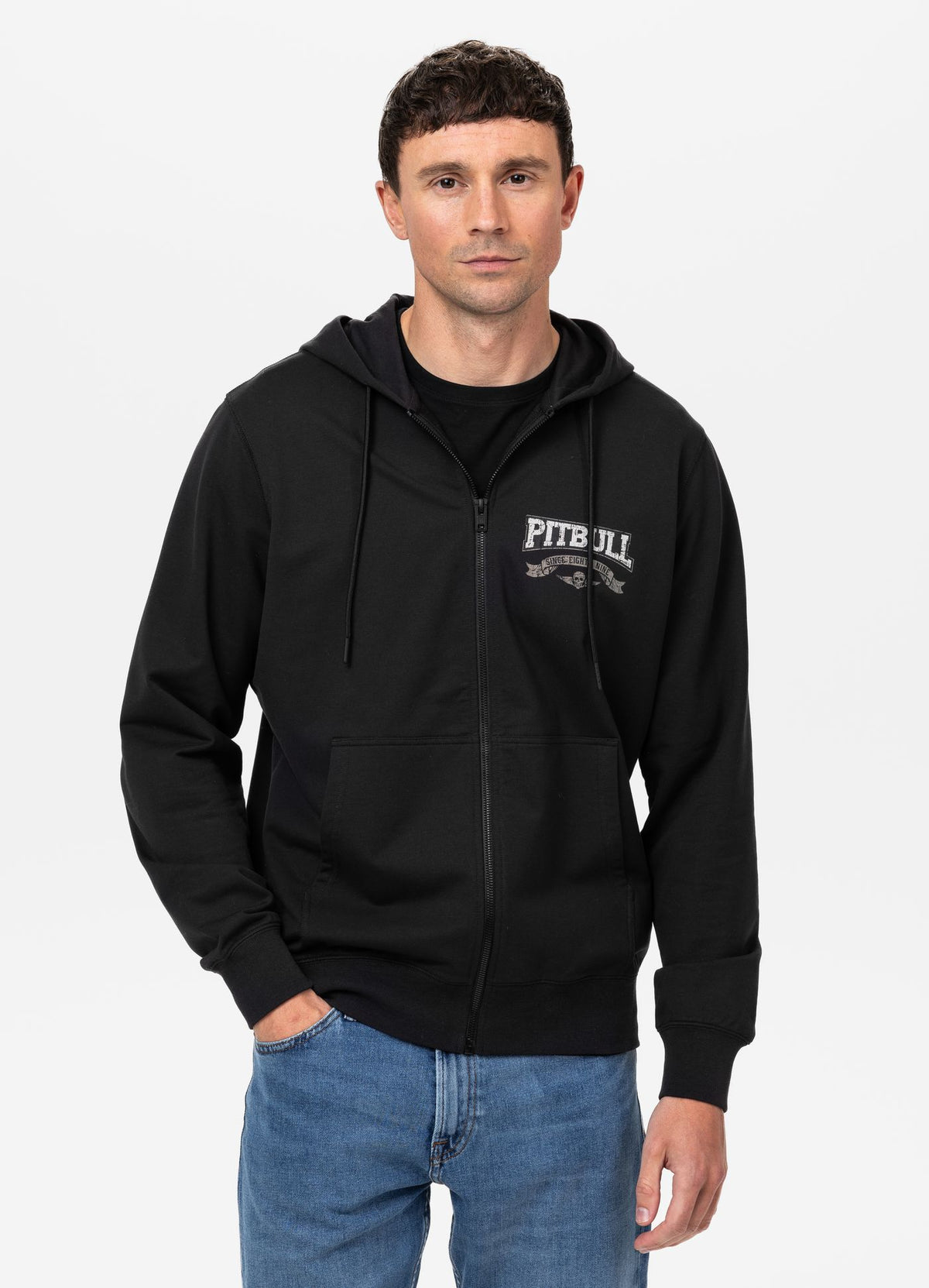 Men's Zip-up hoodie TROUBLEMAKER - Black