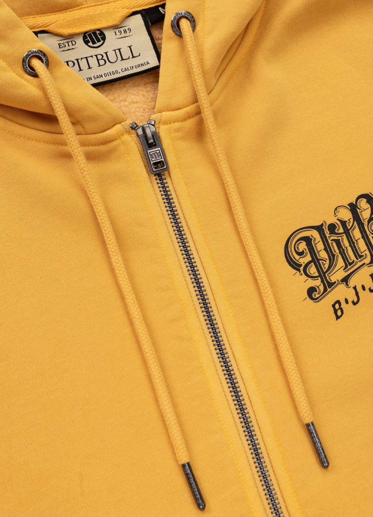 Men's Zip-up hoodie Washed VINTAGE BJJ - Washed yellow