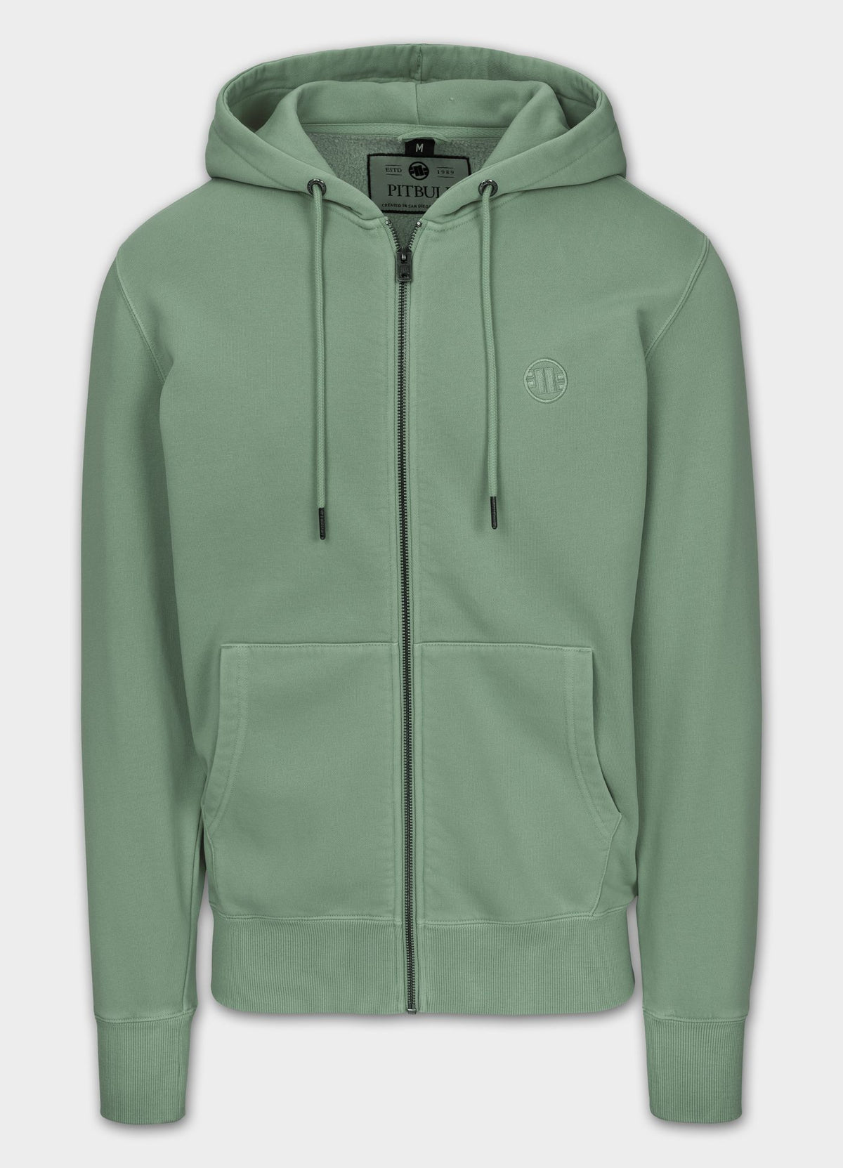 Men&#39;s Zip-up hoodie Washed Lancaster II - Sage green