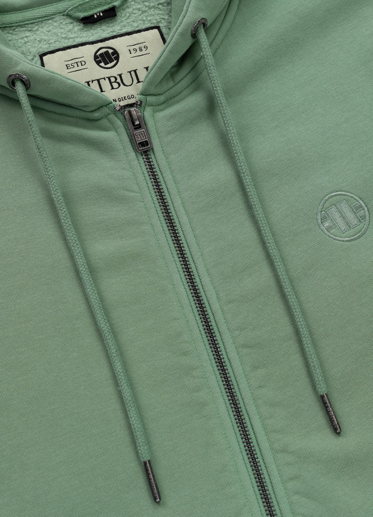 Men&#39;s Zip-up hoodie Washed Lancaster II - Sage green