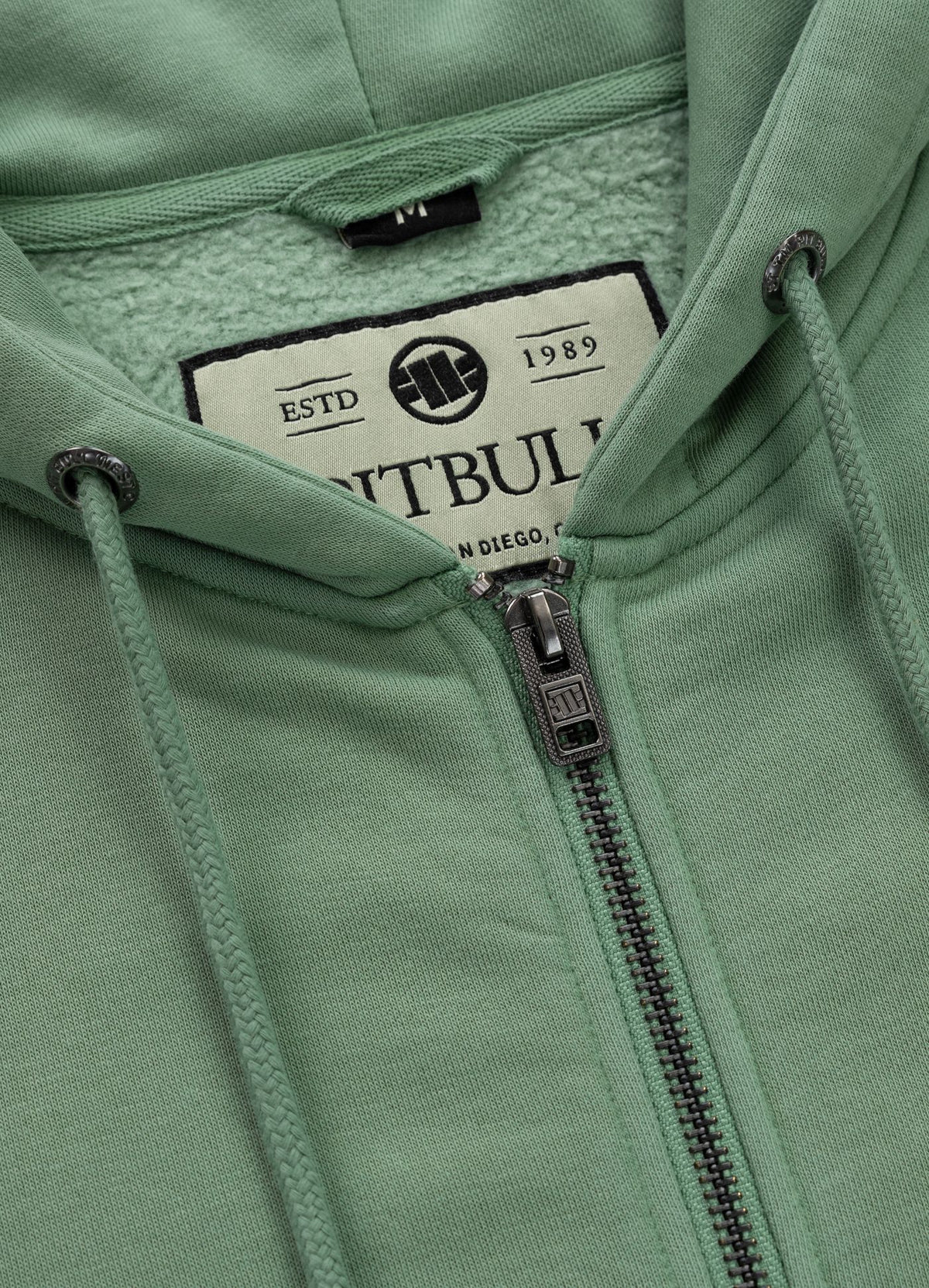 Men&#39;s Zip-up hoodie Washed Lancaster II - Sage green
