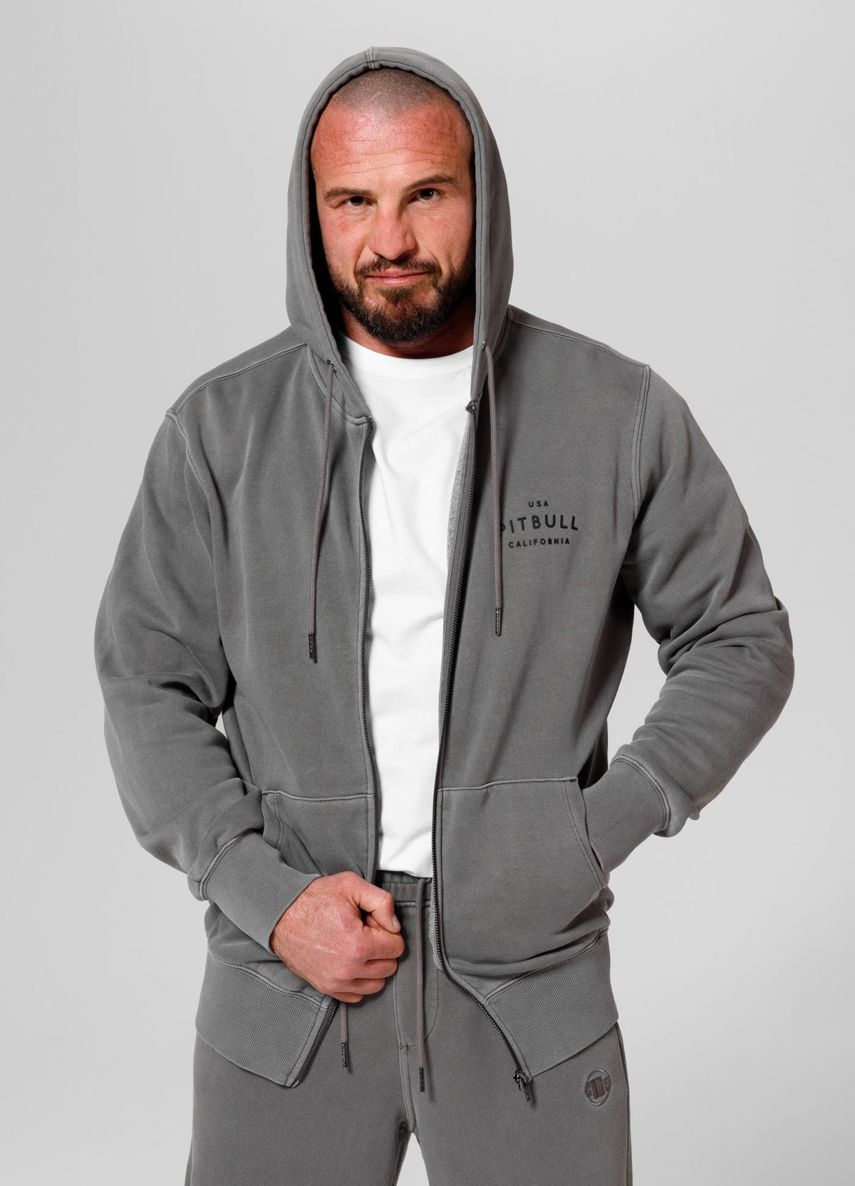 Men&#39;s Zip-up hoodie Washed Lancaster