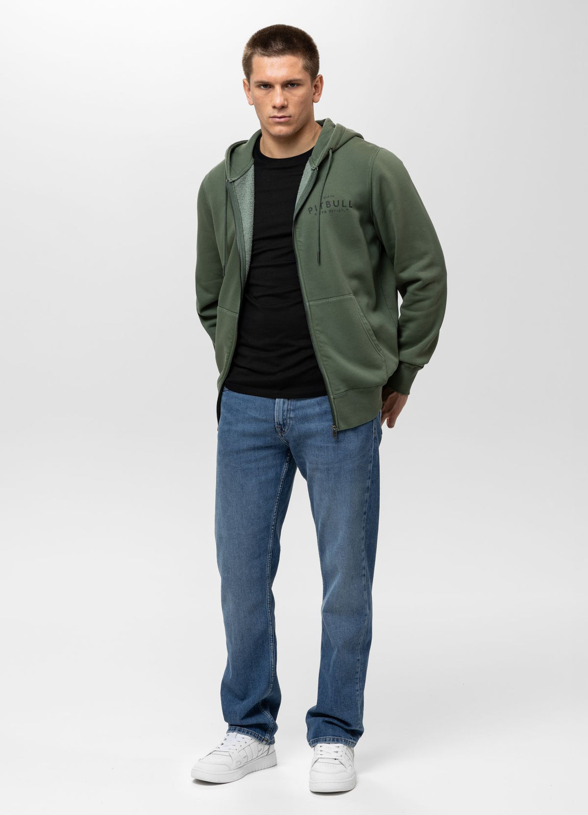 Men's Zip-up hoodie Washed MT FUJI