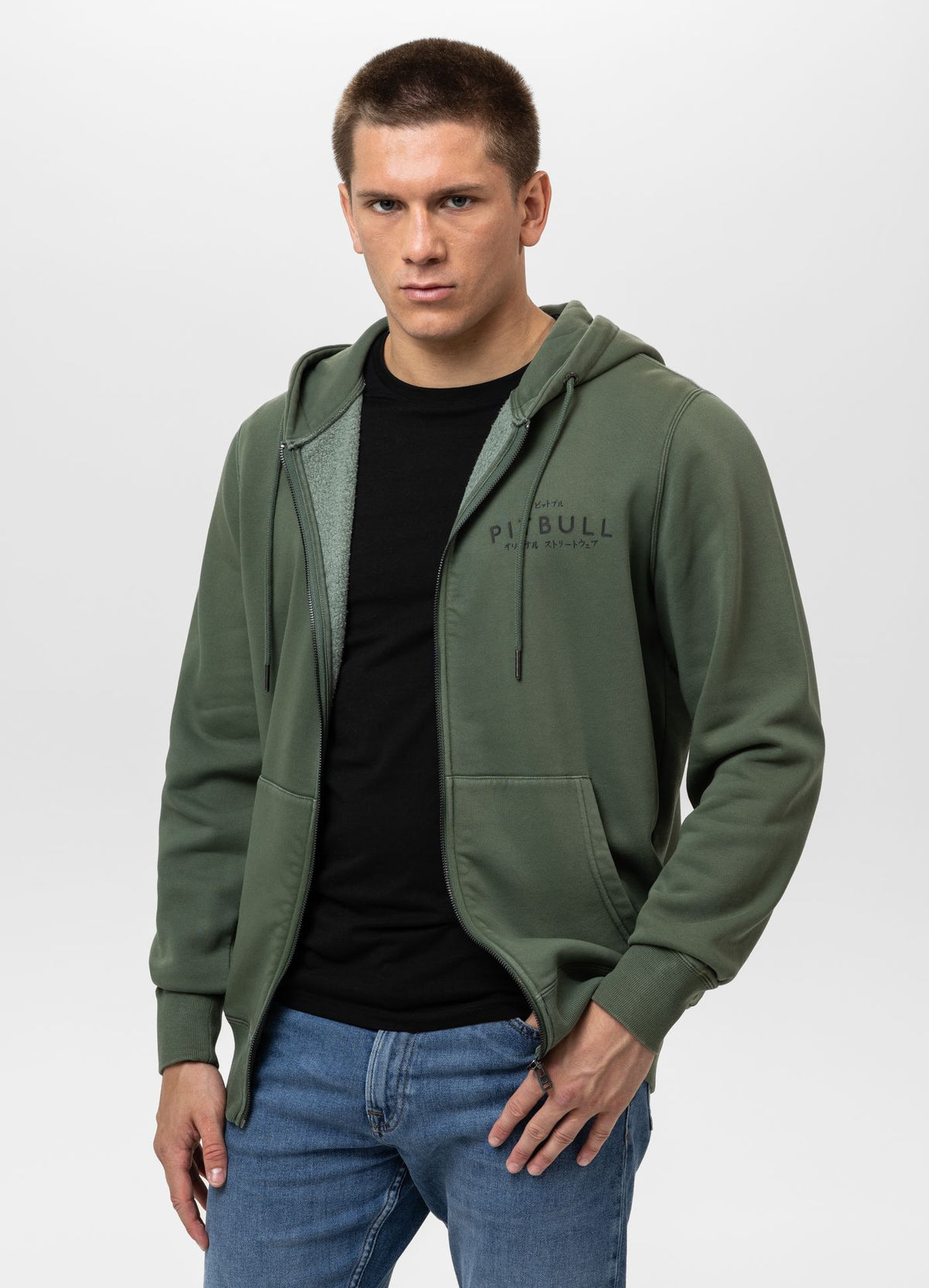 Men's Zip-up hoodie Washed MT FUJI