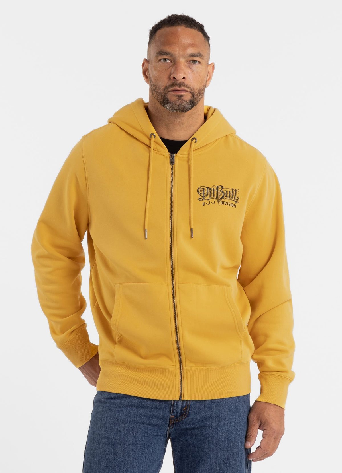 Men's Zip-up hoodie Washed VINTAGE BJJ - Washed yellow