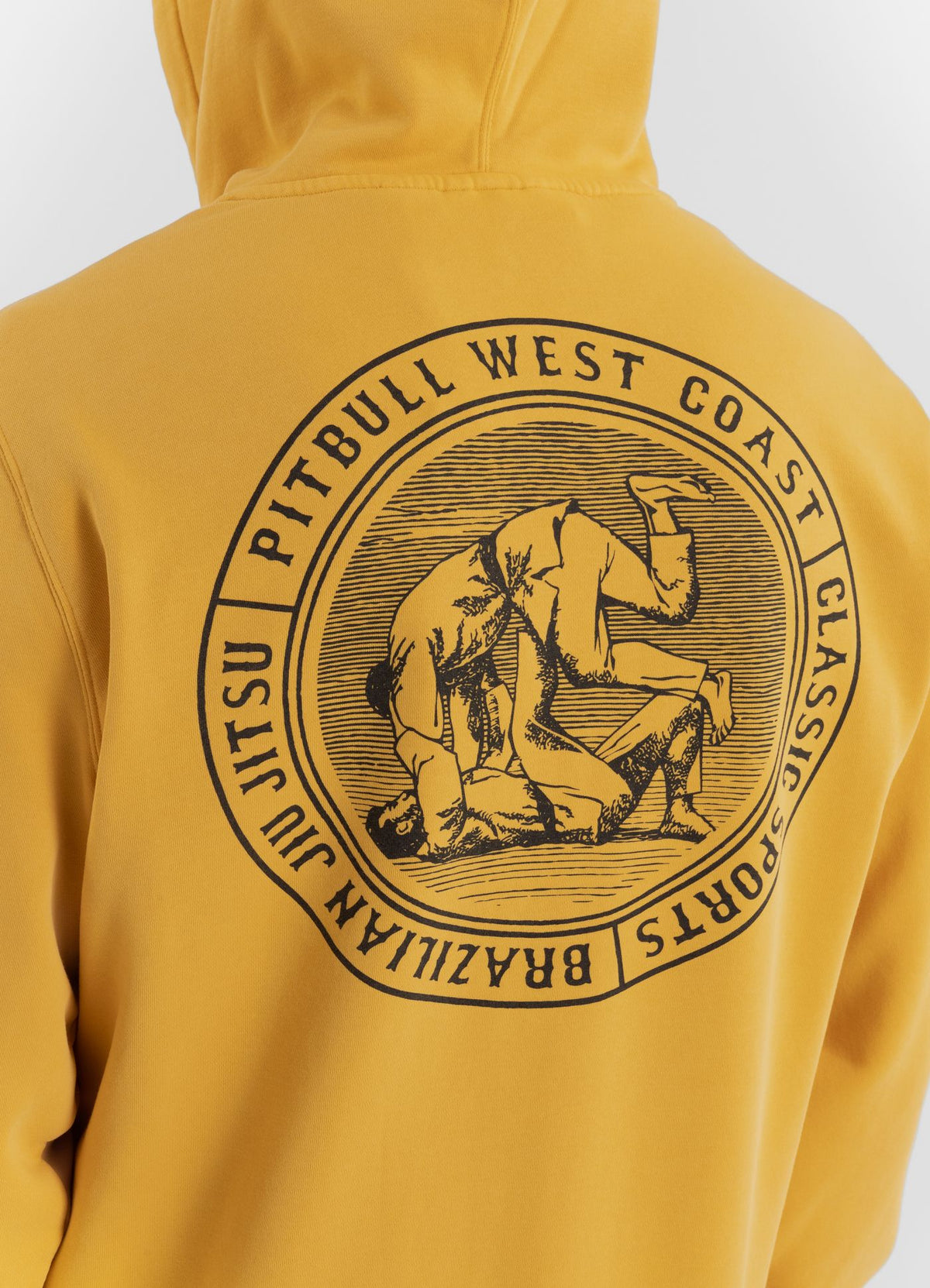 Men's Zip-up hoodie Washed VINTAGE BJJ - Washed yellow