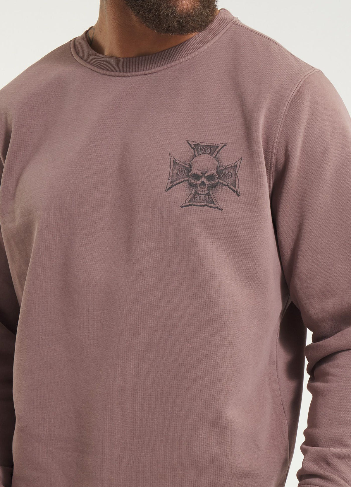 Men's Sweatshirt Washed BITE ME - Burgundy