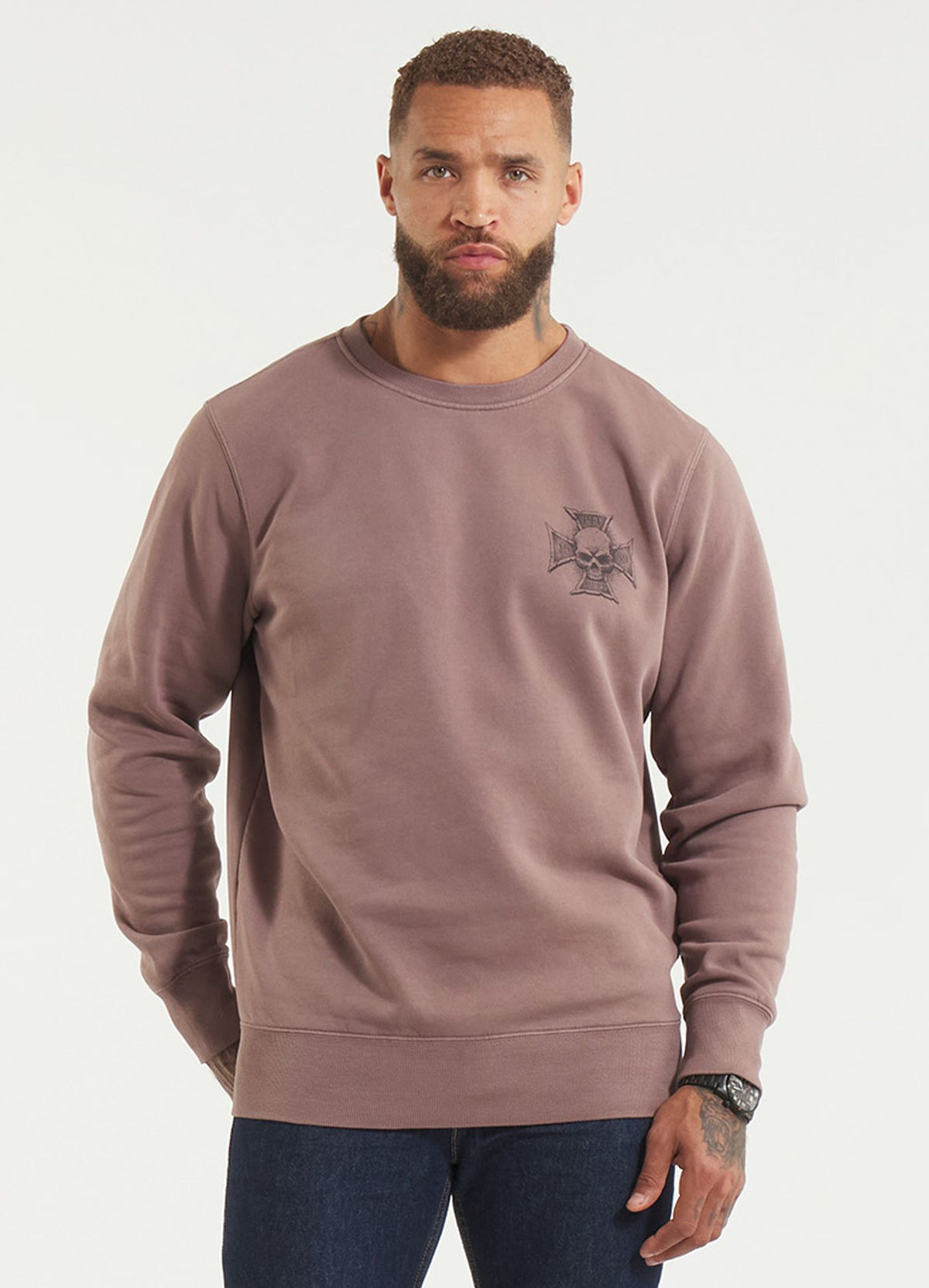 Men's Sweatshirt Washed BITE ME - Burgundy