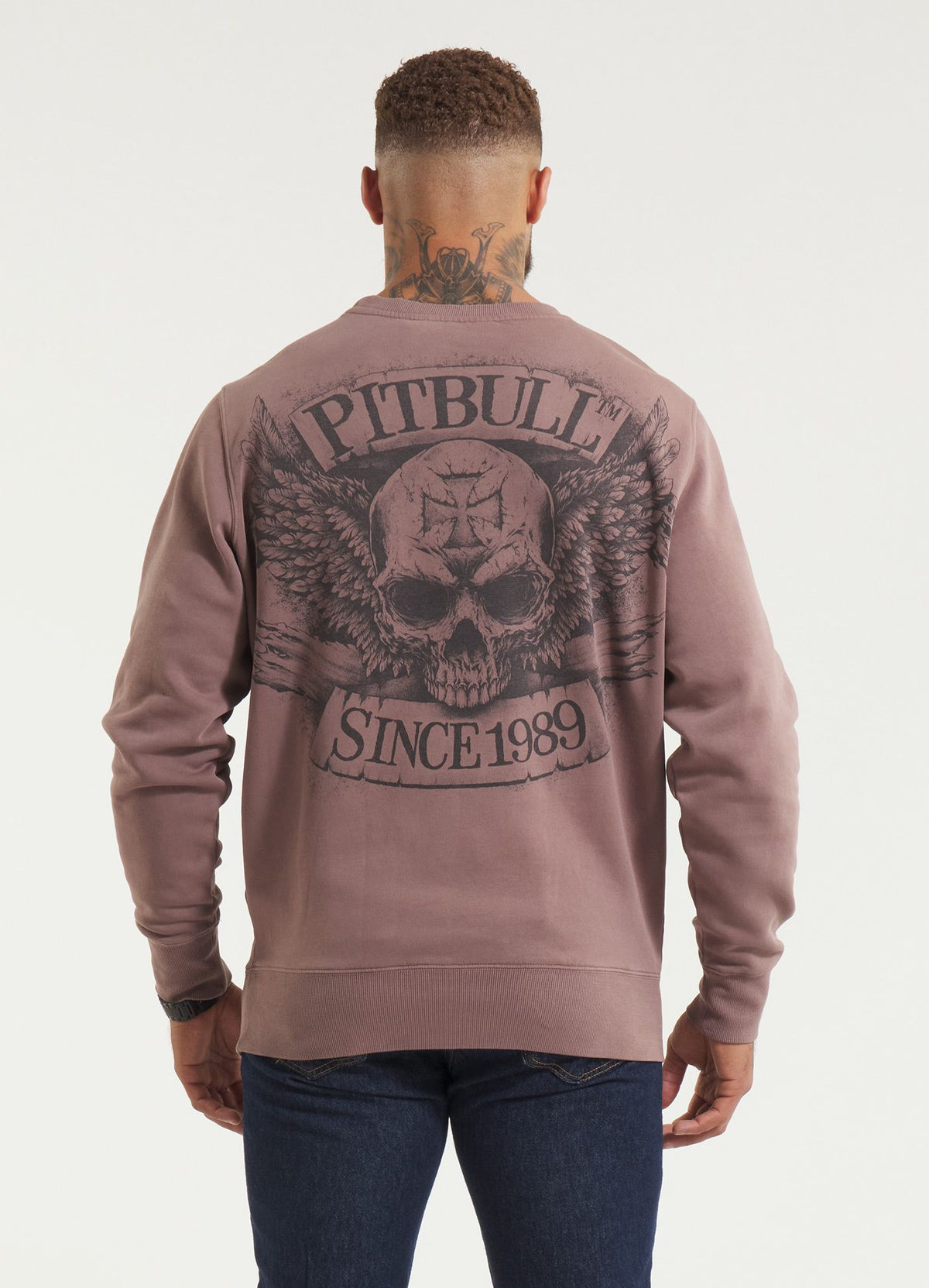 Men's Sweatshirt Washed BITE ME - Burgundy