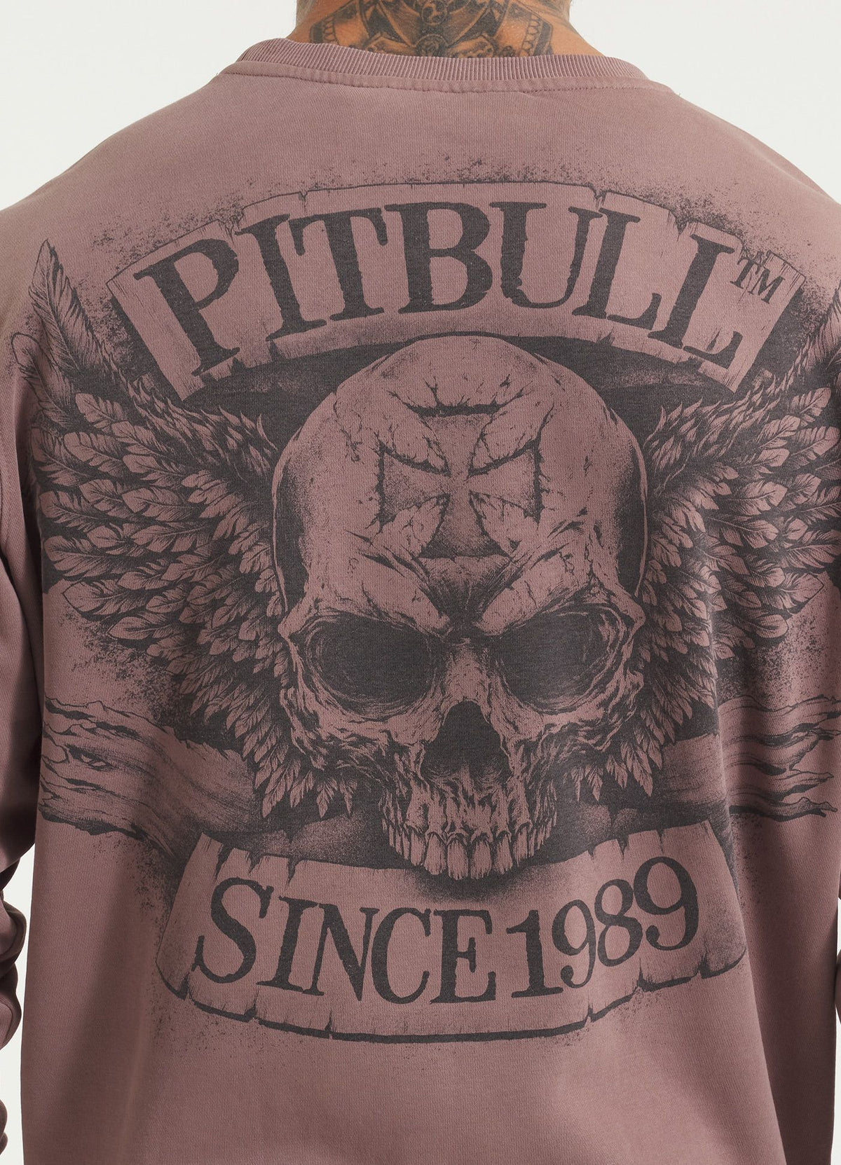 Men's Sweatshirt Washed BITE ME - Burgundy