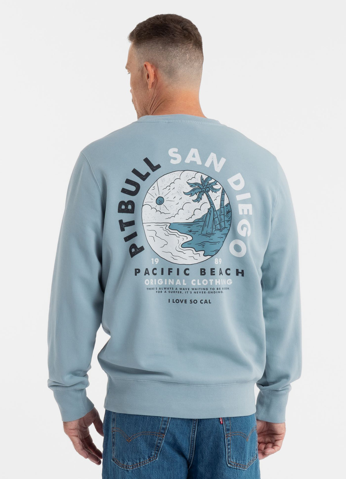 Men&#39;s Sweatshirt PLANET SURF - Light blue