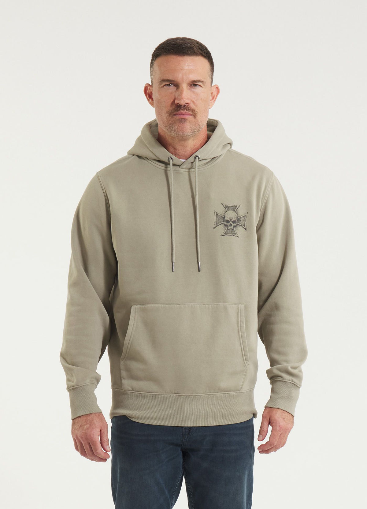 Men's Hoodie Washed BITE ME - Gray Harbour
