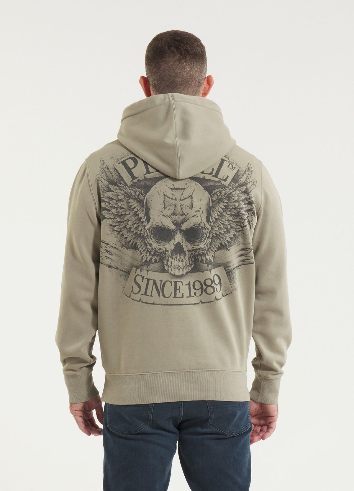 Men's Hoodie Washed BITE ME - Gray Harbour