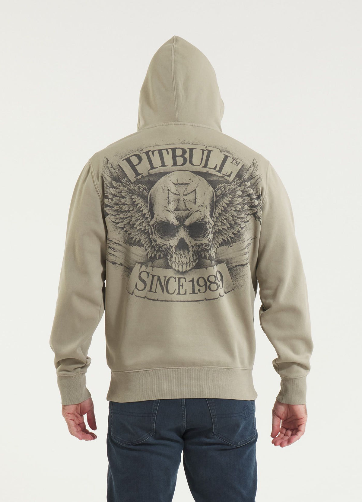 Men's Hoodie Washed BITE ME - Gray Harbour