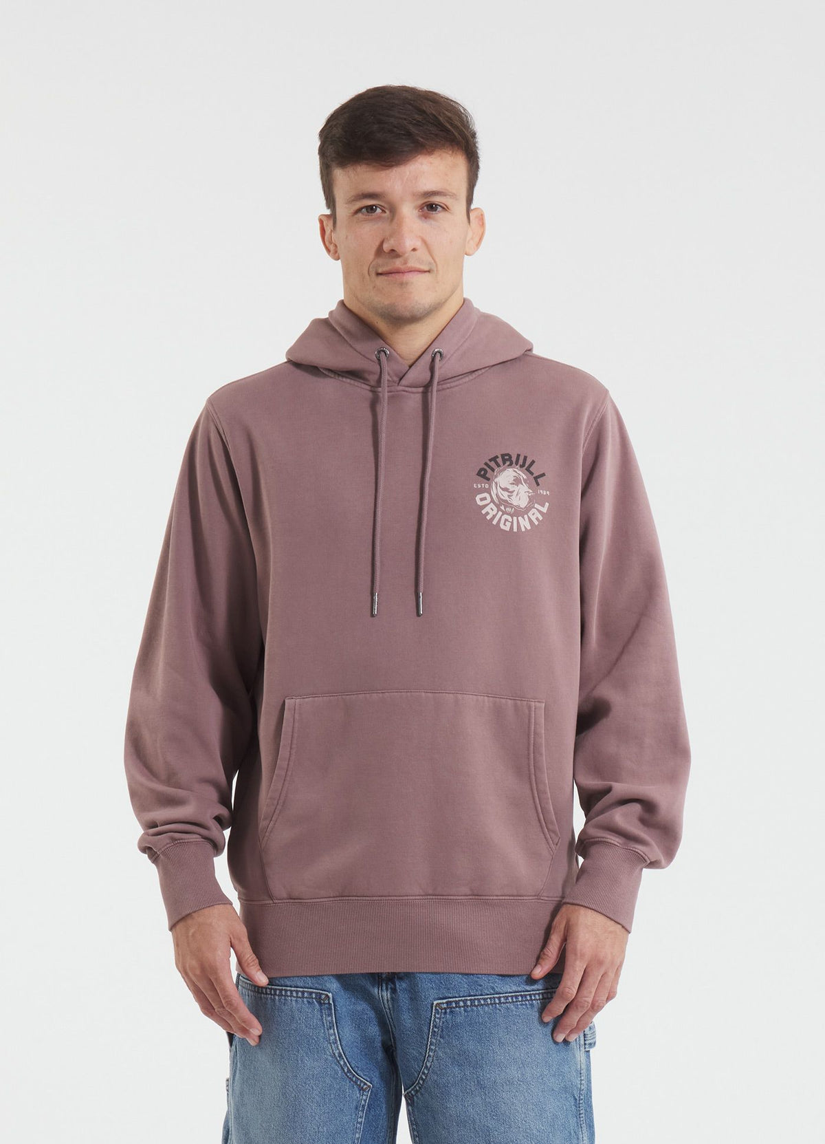 Men's Hoodie Washed DOG SD - Burgundy