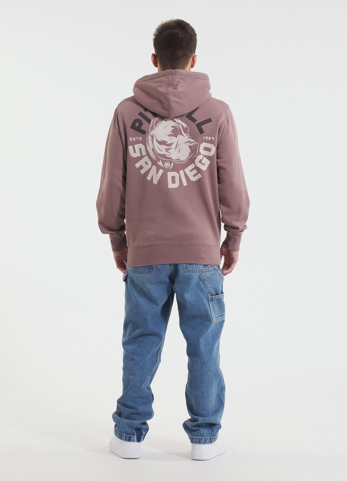 Men's Hoodie Washed DOG SD - Burgundy