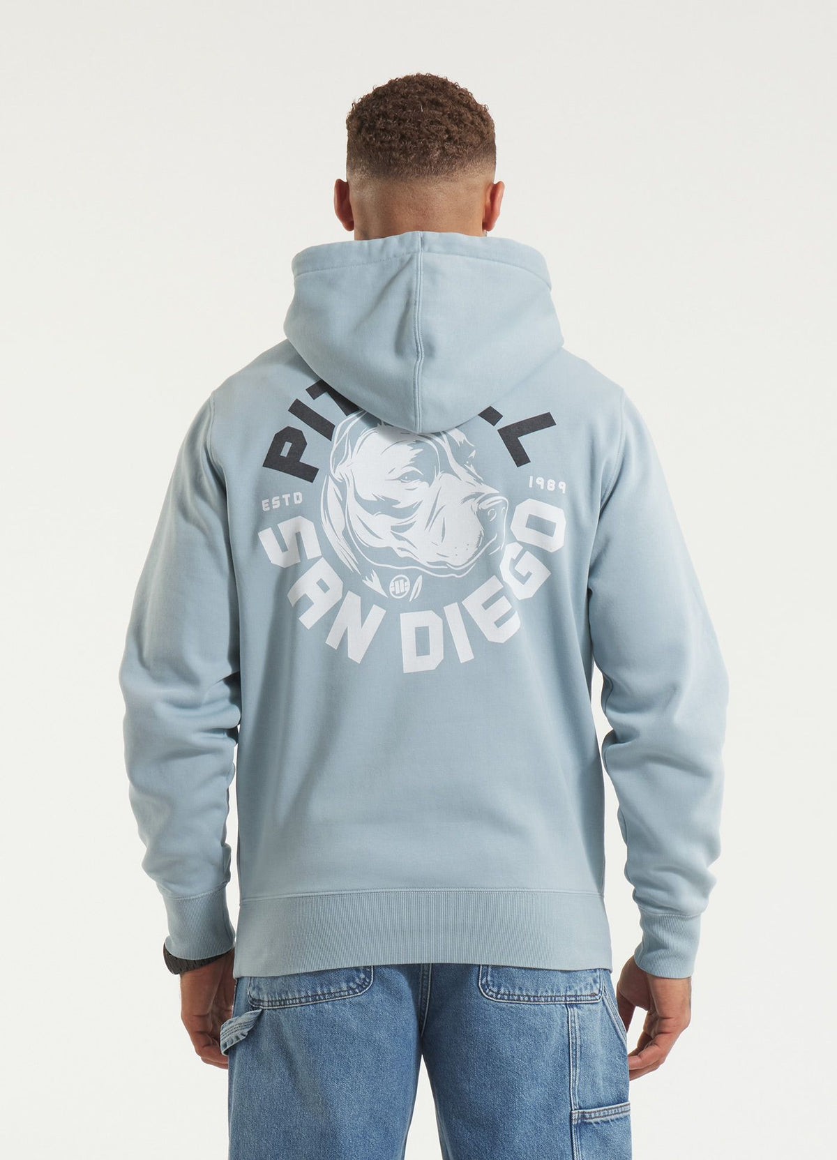 Men's Hoodie Washed DOG SD - Light blue
