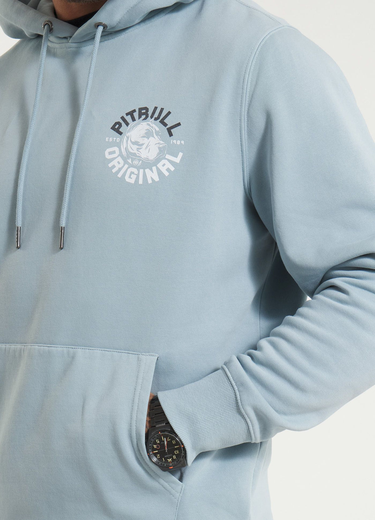 Men's Hoodie Washed DOG SD - Light blue