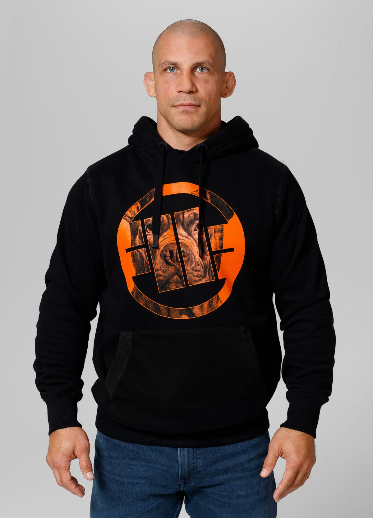 Men&#39;s Hoodie Orange Dog 24