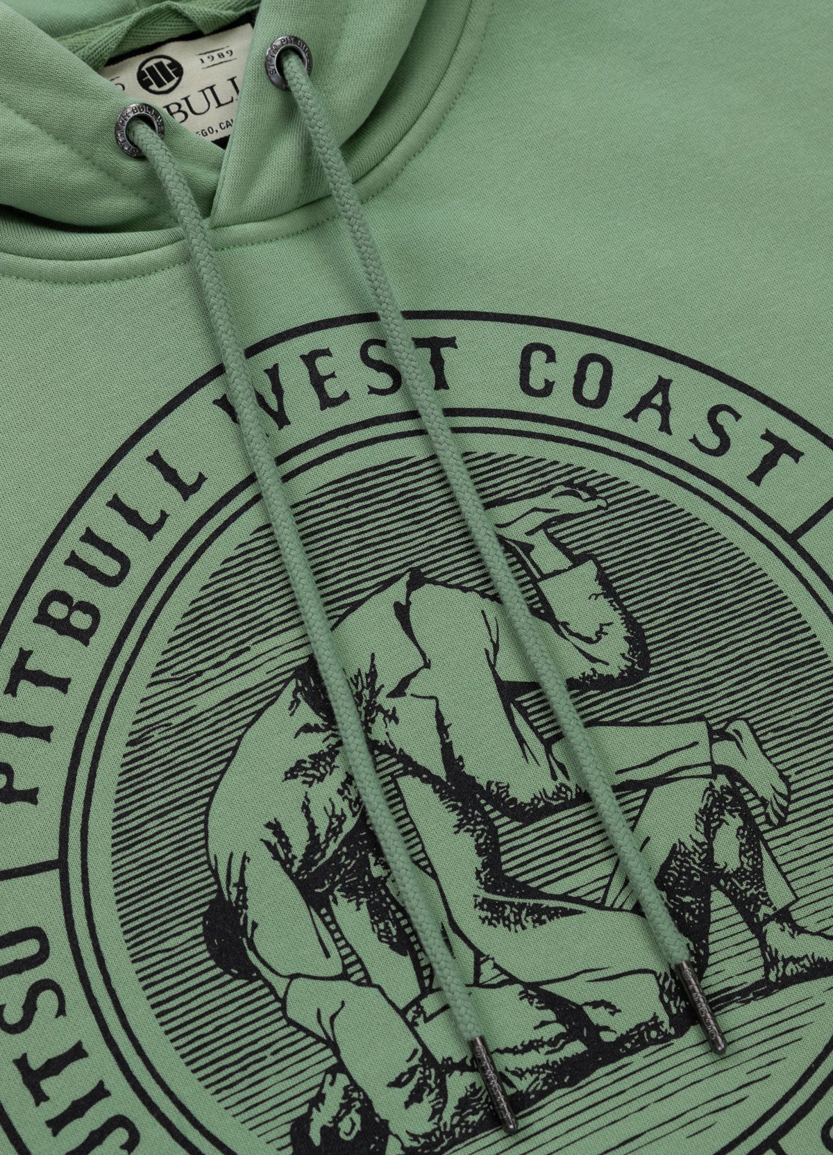 Men's Hoodie Washed VINTAGE BJJ - Washed green