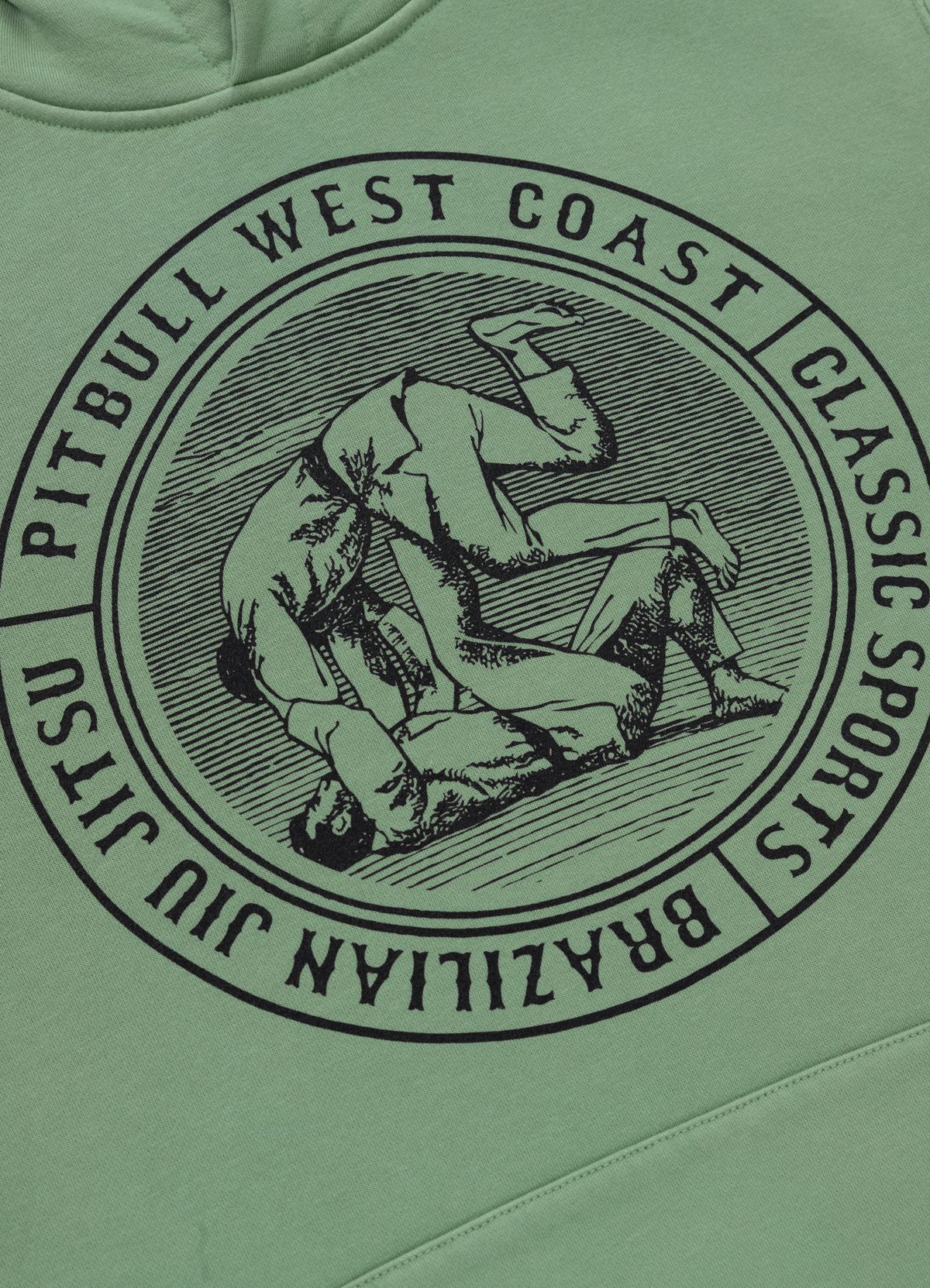 Men's Hoodie Washed VINTAGE BJJ - Washed green