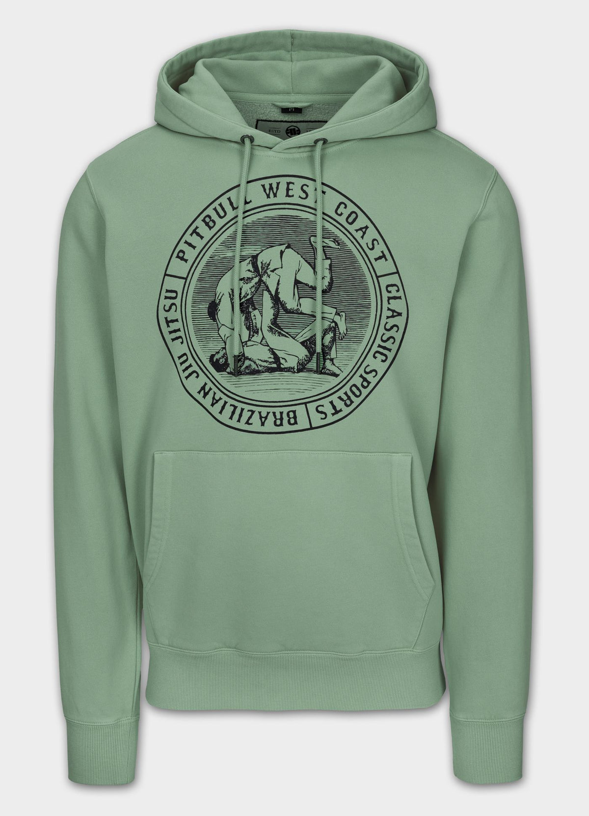 Men's Hoodie Washed VINTAGE BJJ - Washed green