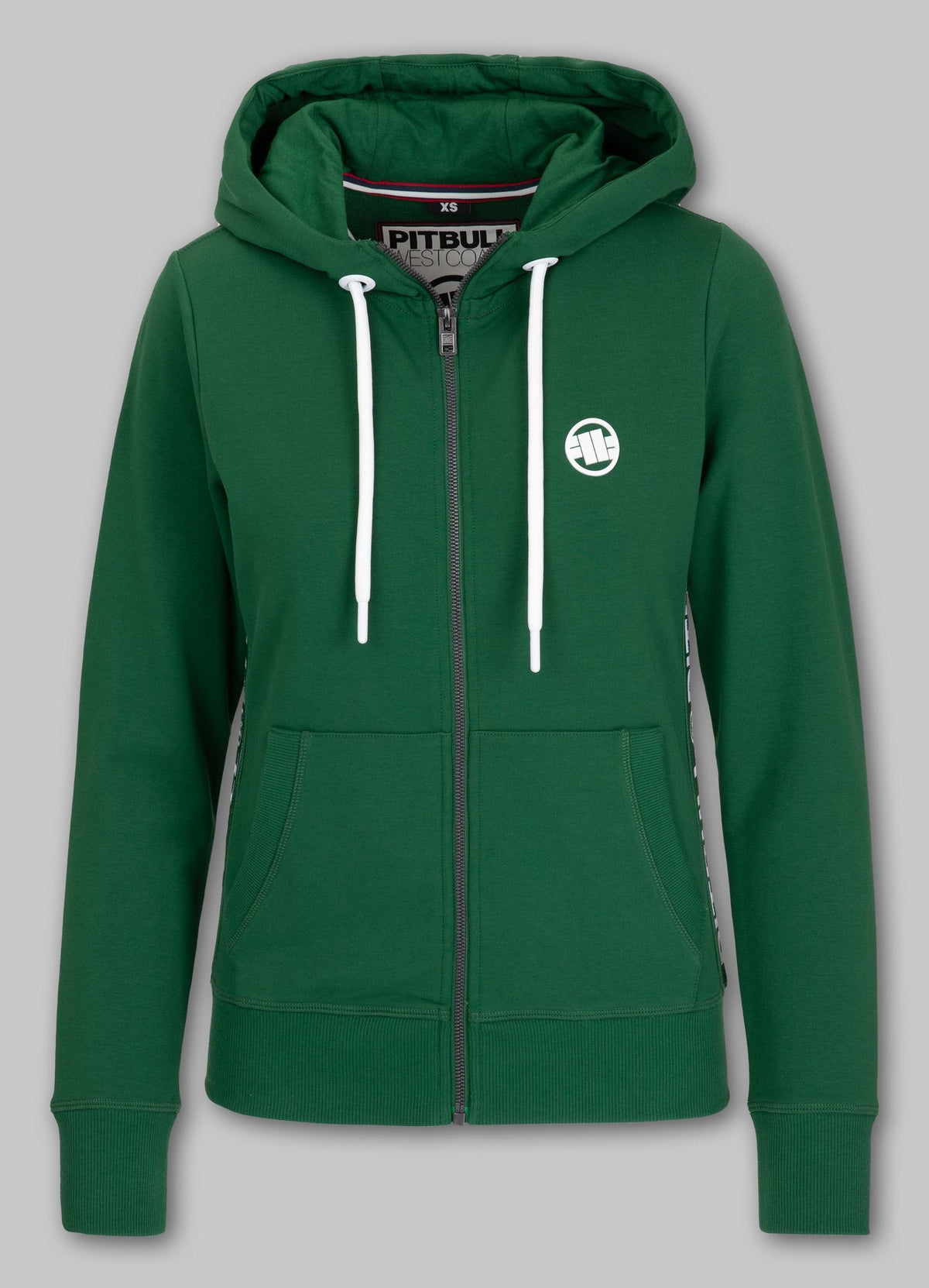 Women&#39;s zip-up hoodie French Terry LA DETA - Dark green