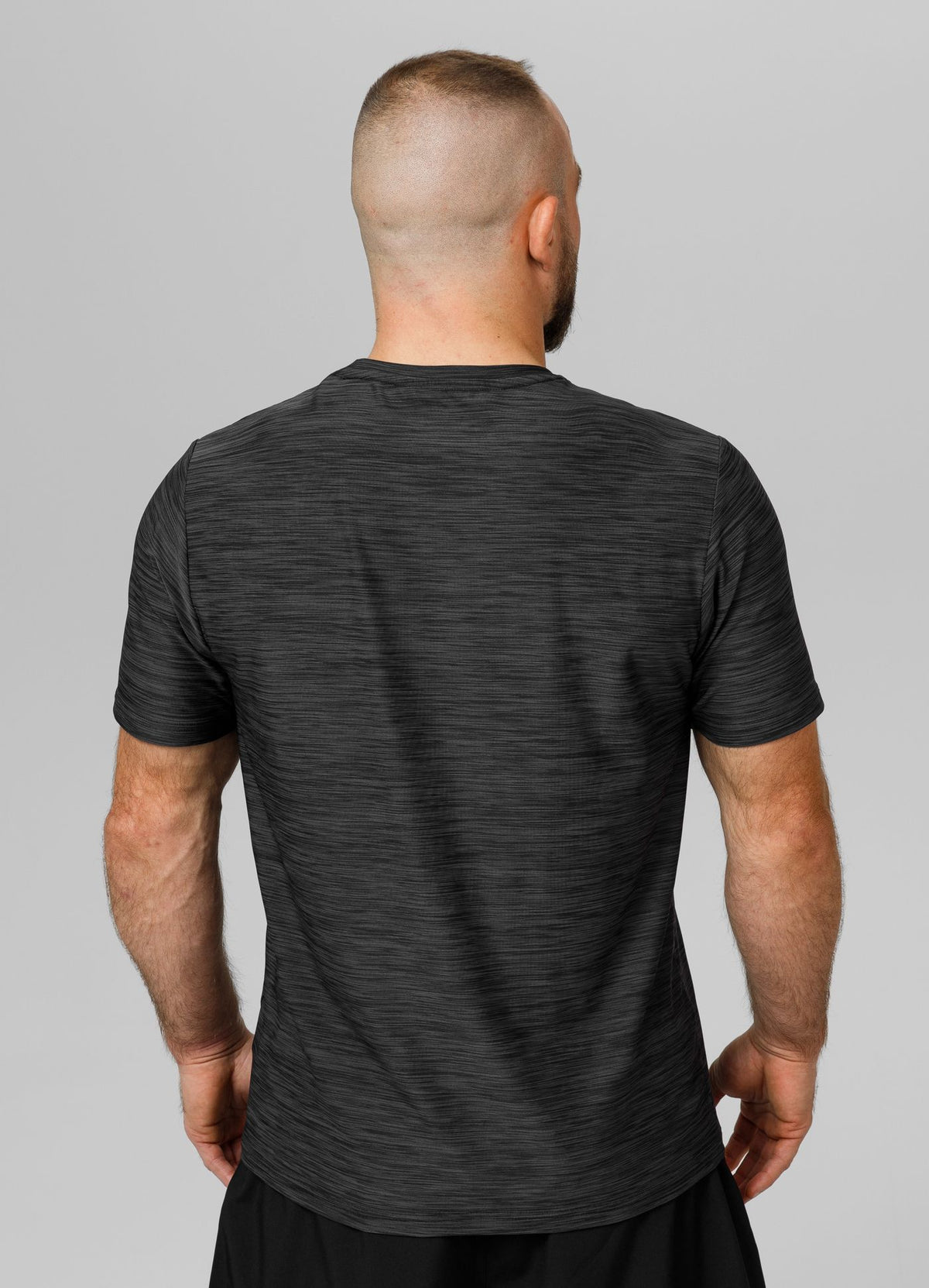 Men&#39;s T-Shirt Casual Sport Small Logo - Black Melange