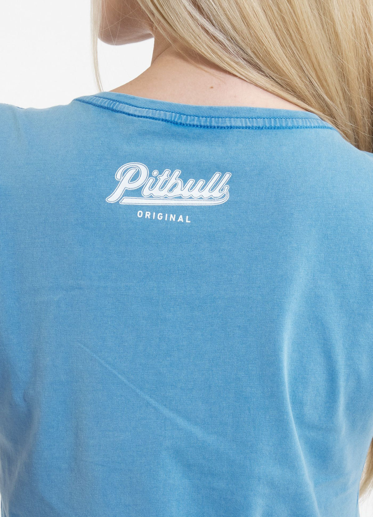 Women's T-Shirt Denim Washed ANGEL LOGO - Light blue